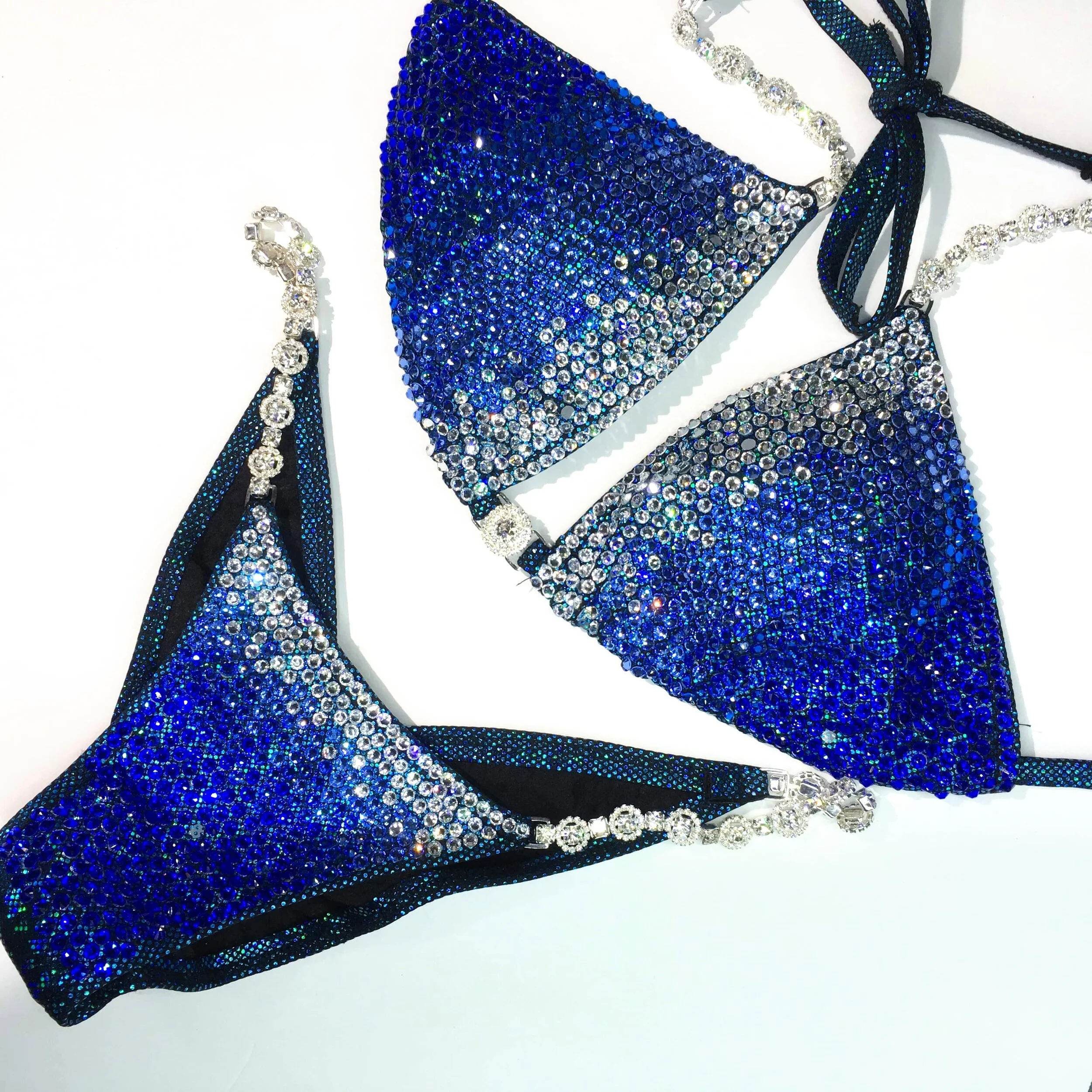 Deluxe Royal Blue Competition Bikini - Heavily Rhine stoned