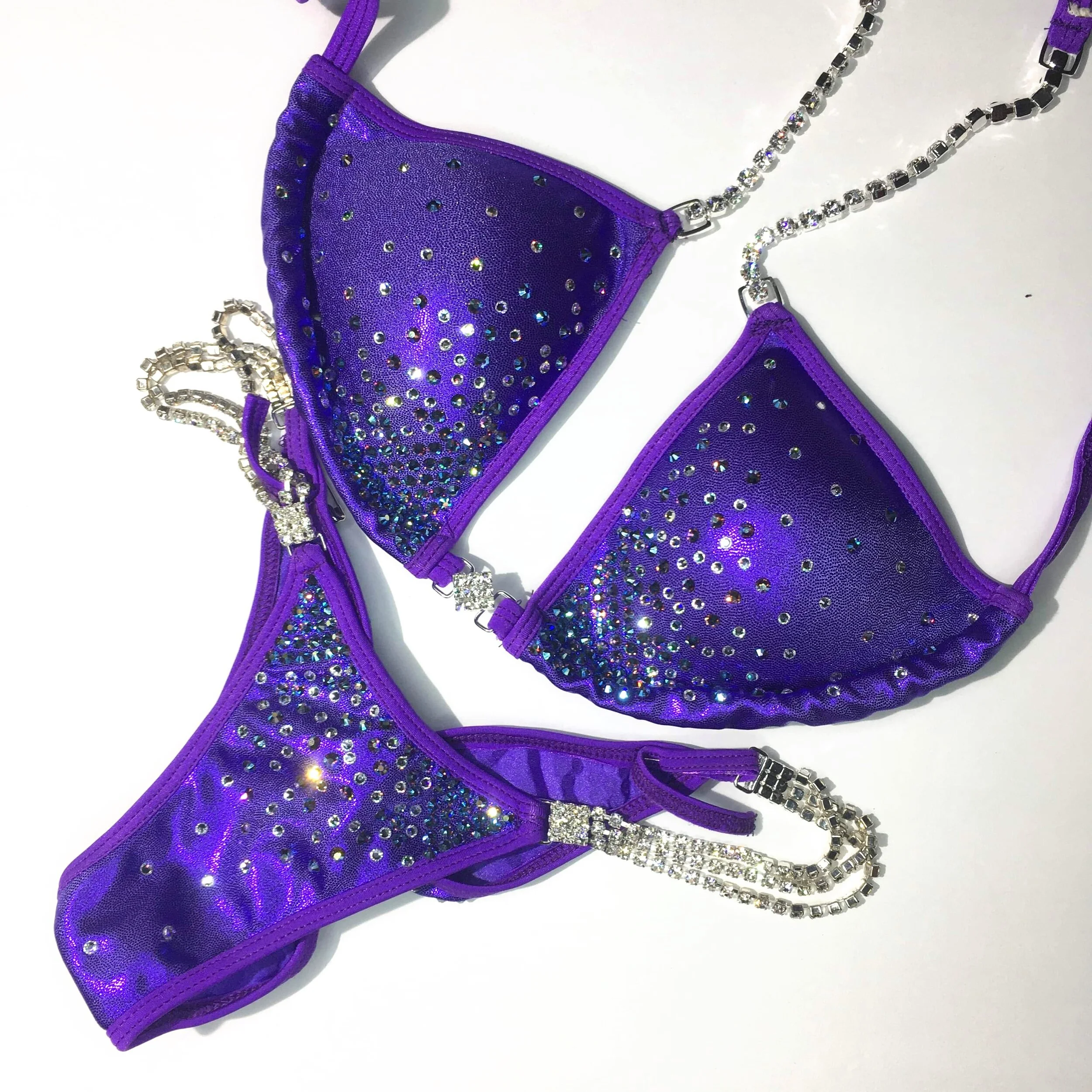 Affordable Purple Competition Bikini - Center Front