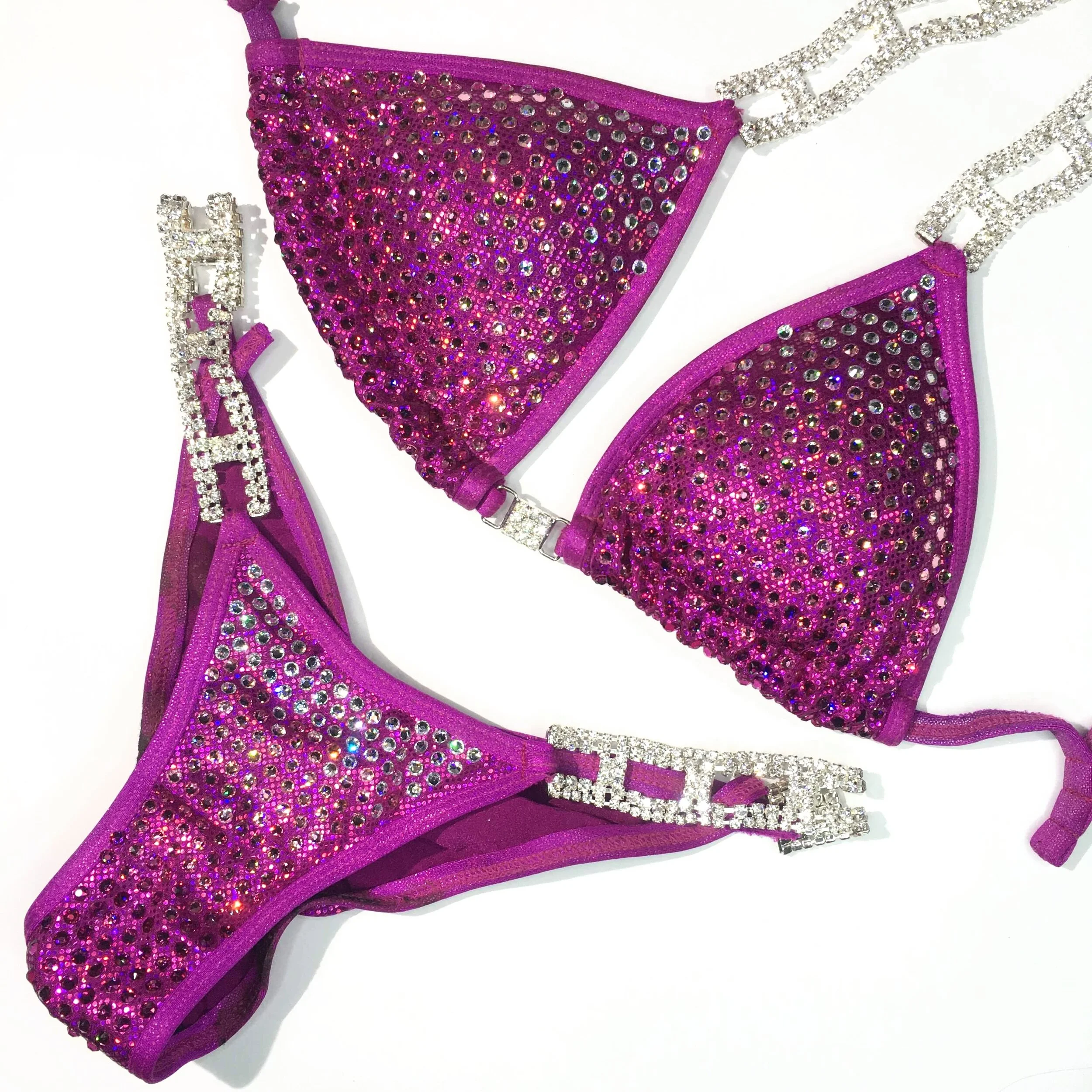 Affordable Pink Competition Bikini - Color Fade