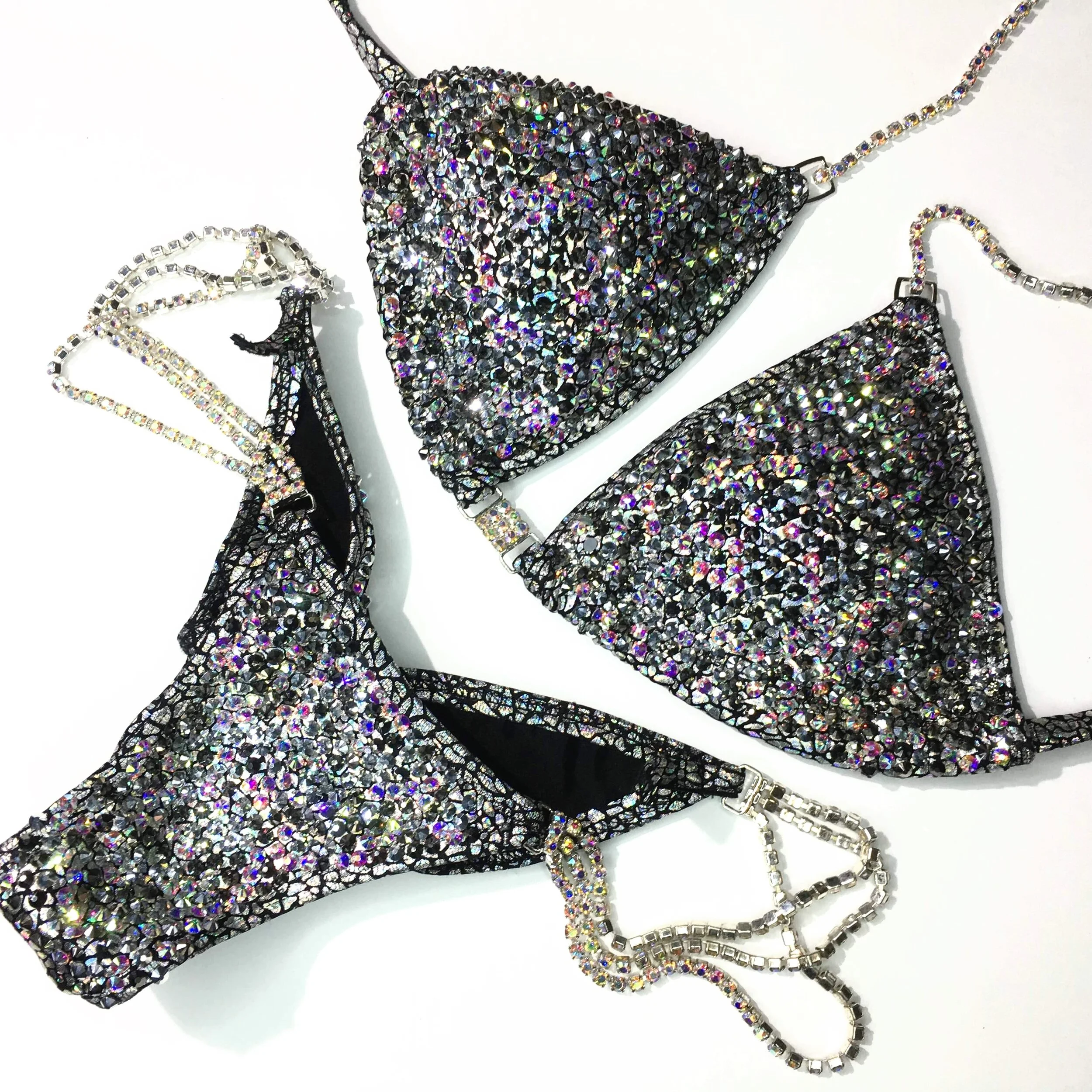 Silver Black Competition Bikini - *Unique*