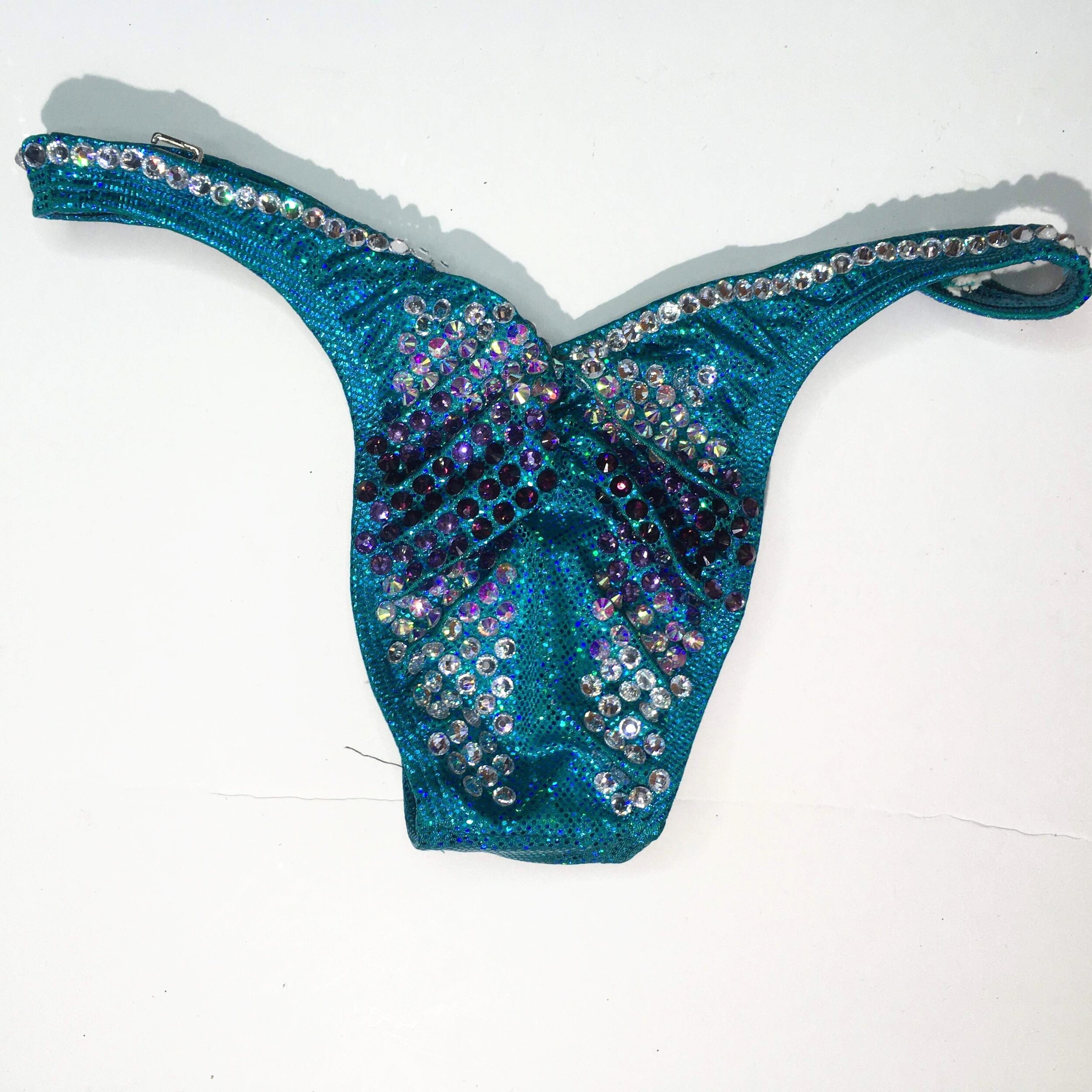 blue purple figure physique bodybuilding competition suit