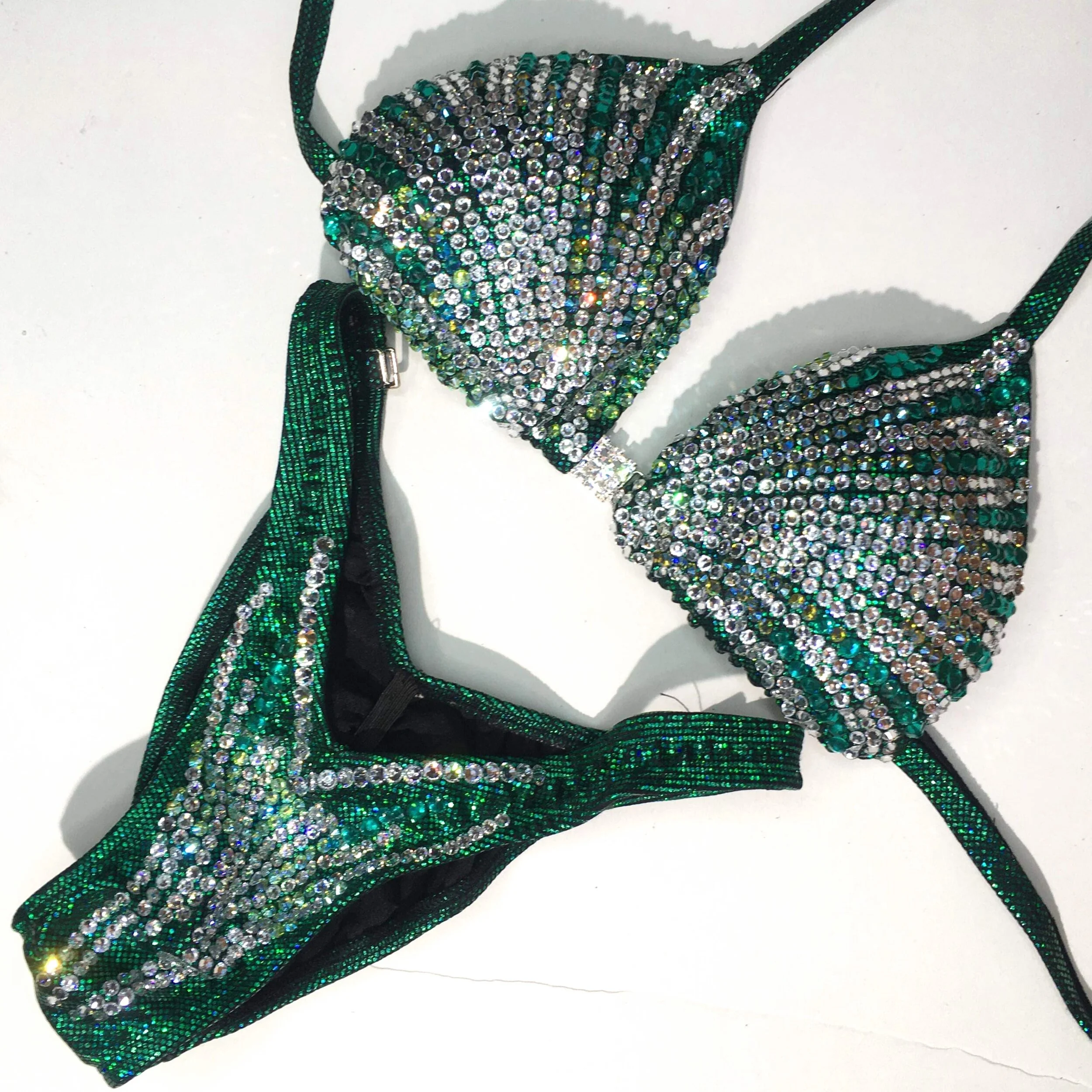 Green Figure Competition Suit - Center Burst