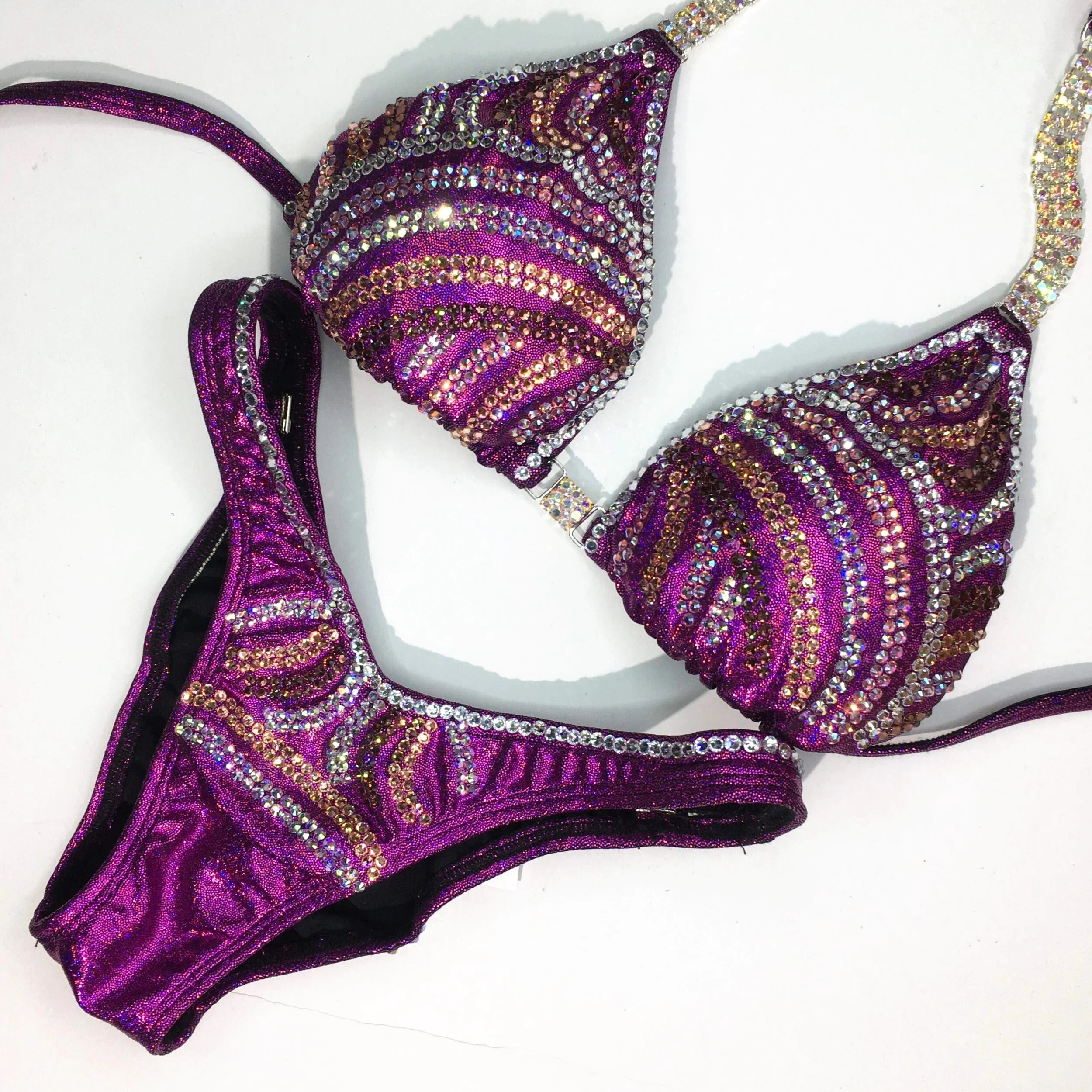 Affordable Pink Figure Competition Suit - Wave