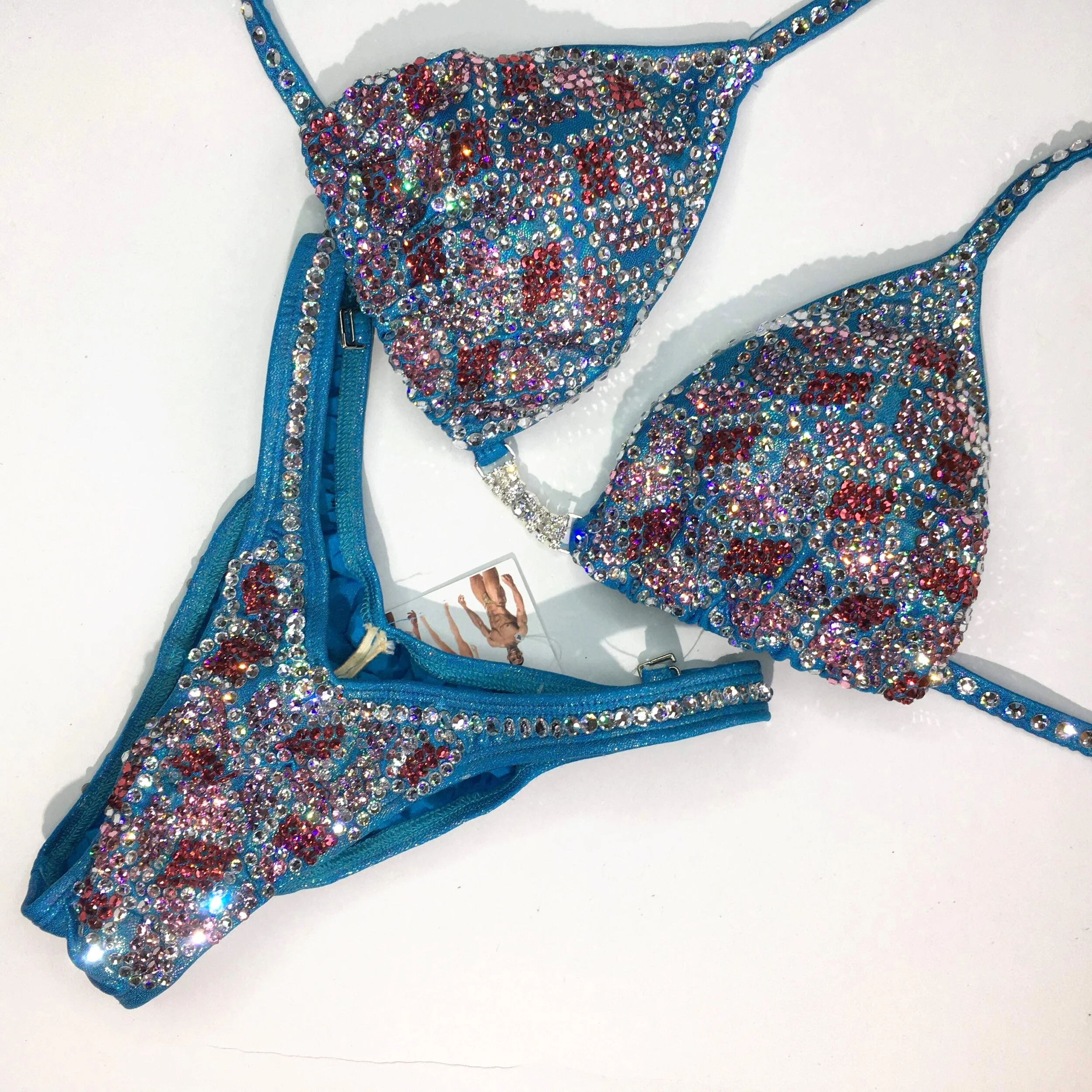 Geometric Figure Competition Suit - Red &amp; Blue