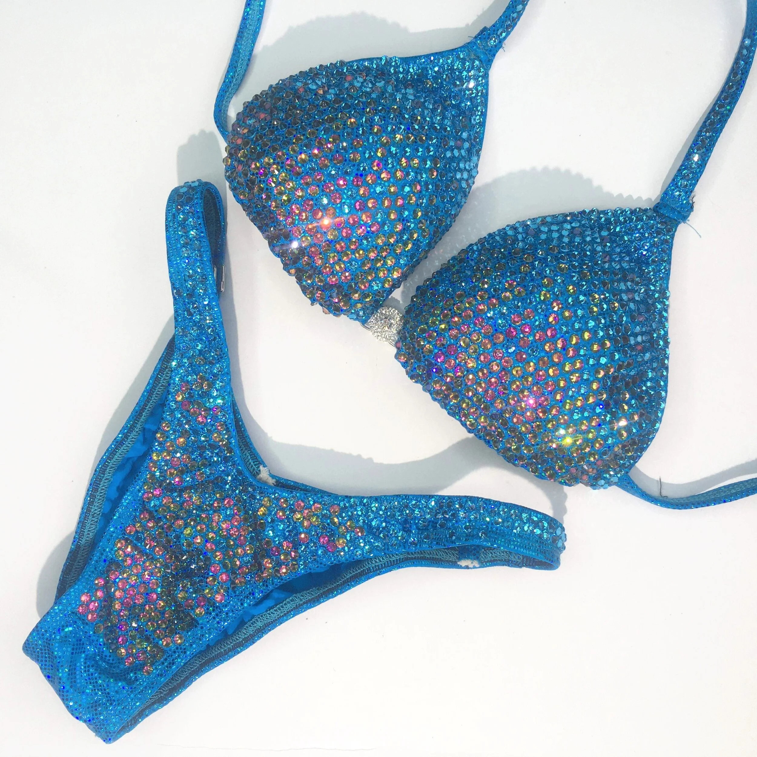 Blue Candy Figure Competition Suit - Color Fade