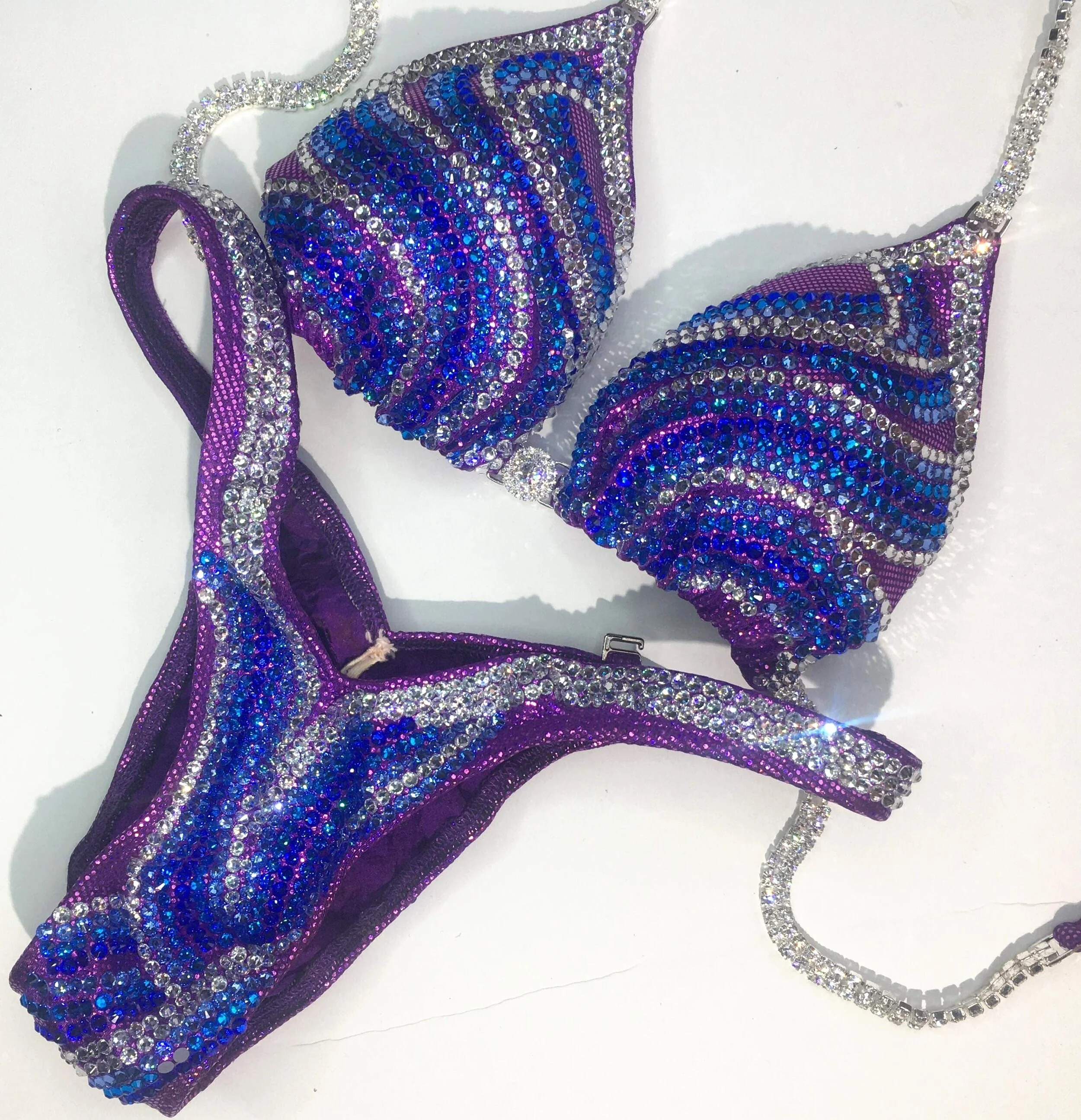 Royal Blue Figure Competition Suit - Wave