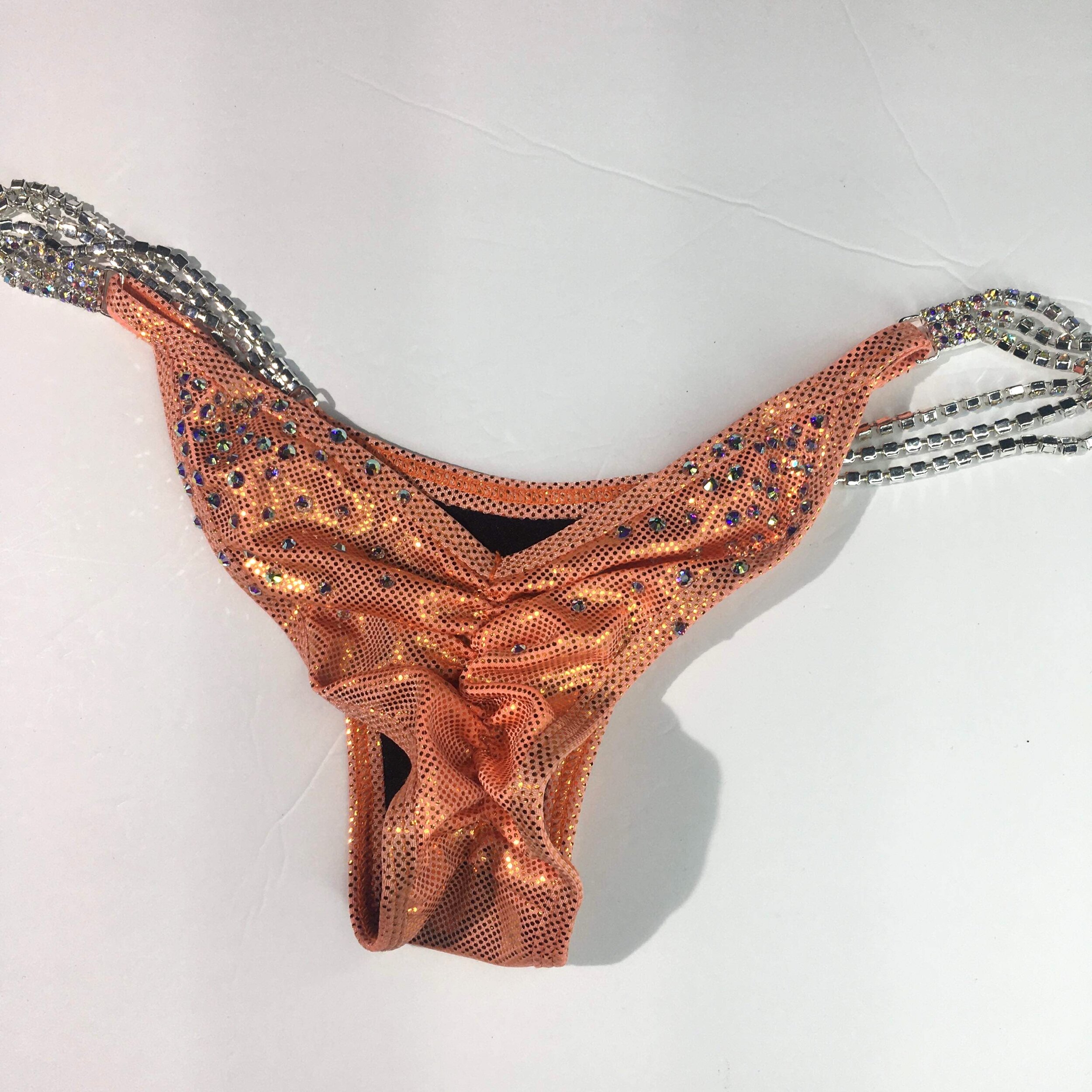 affordable peach orange bikini competition bikini