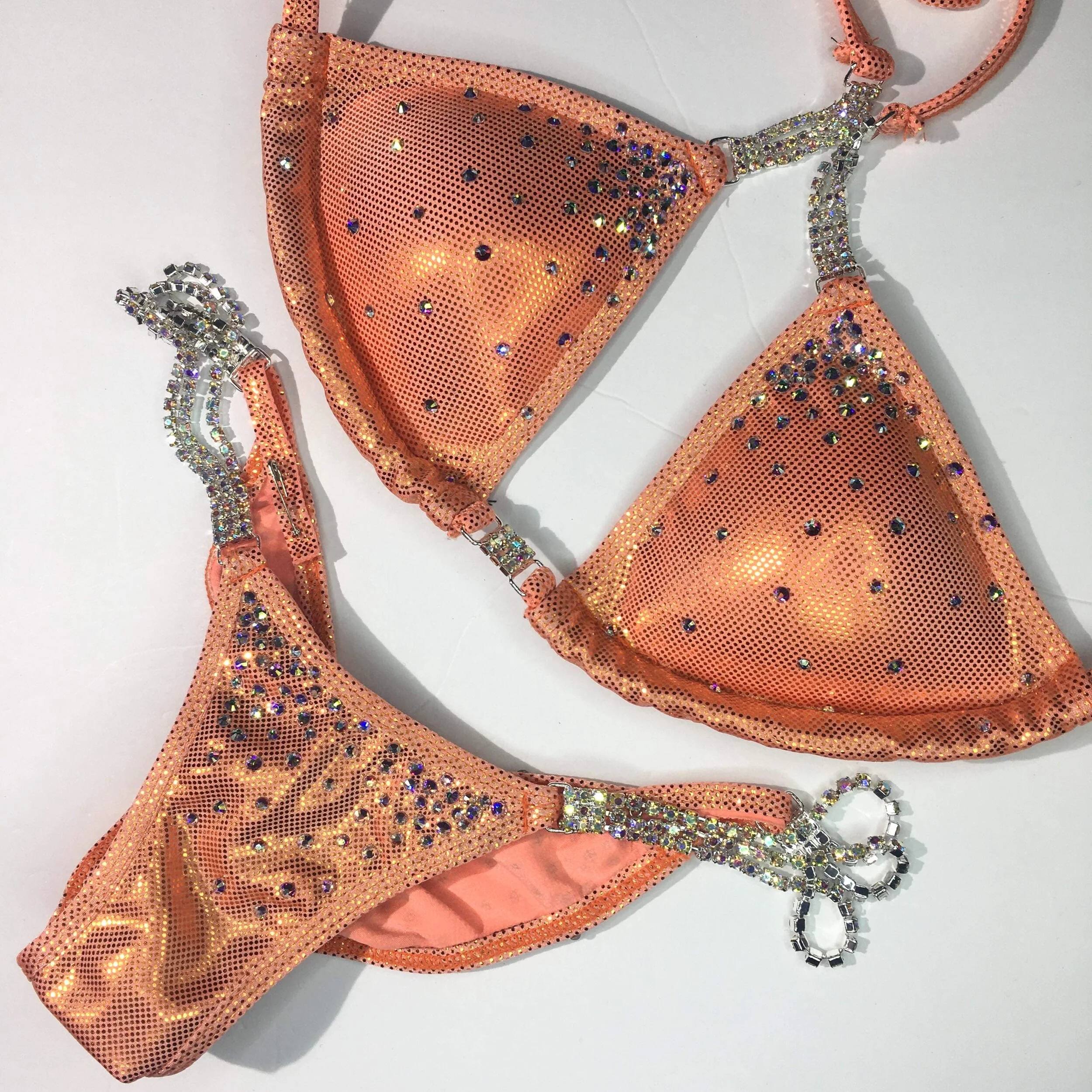 Affordable Peach Competition Bikini - Rainshower