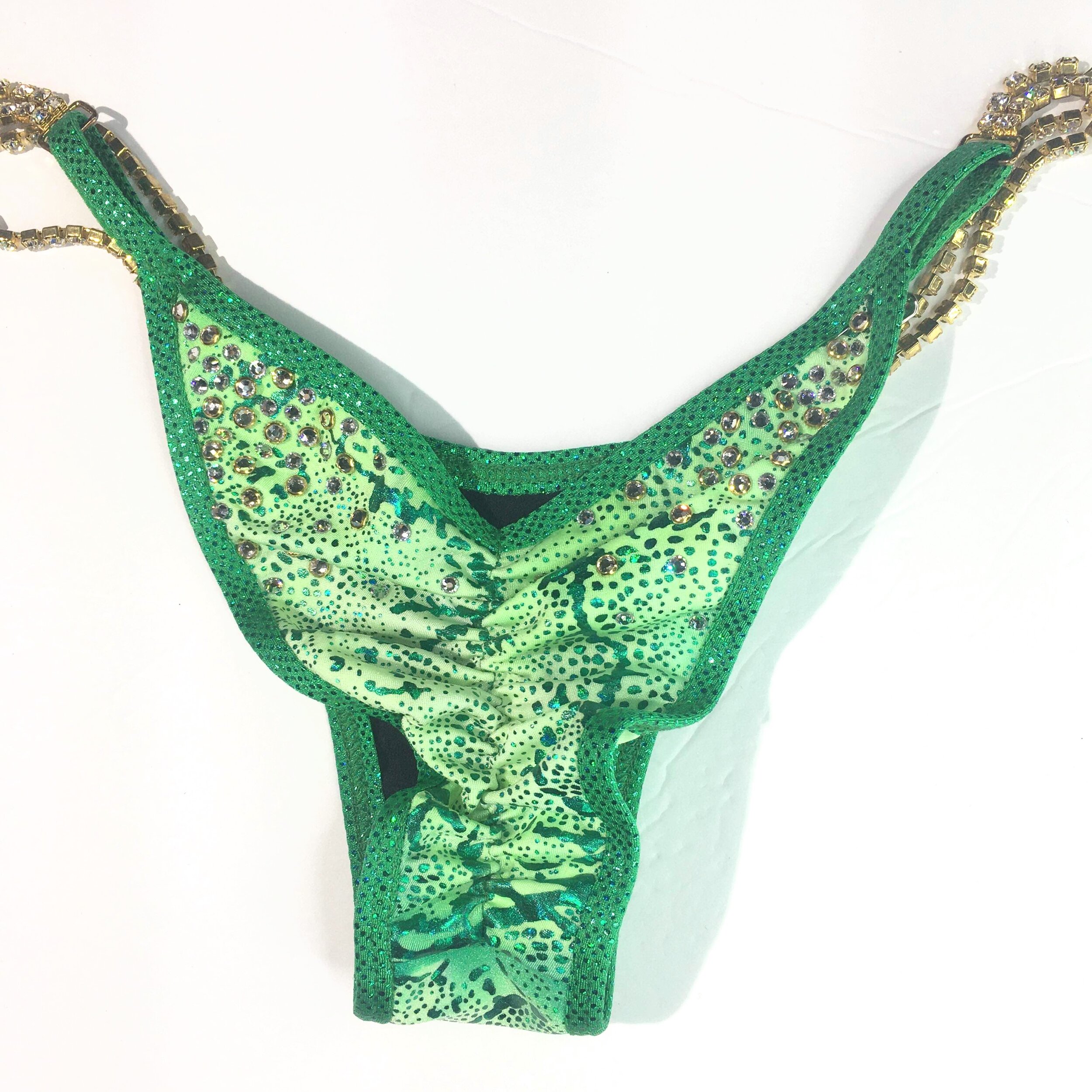 Affordable green competition bikini suit