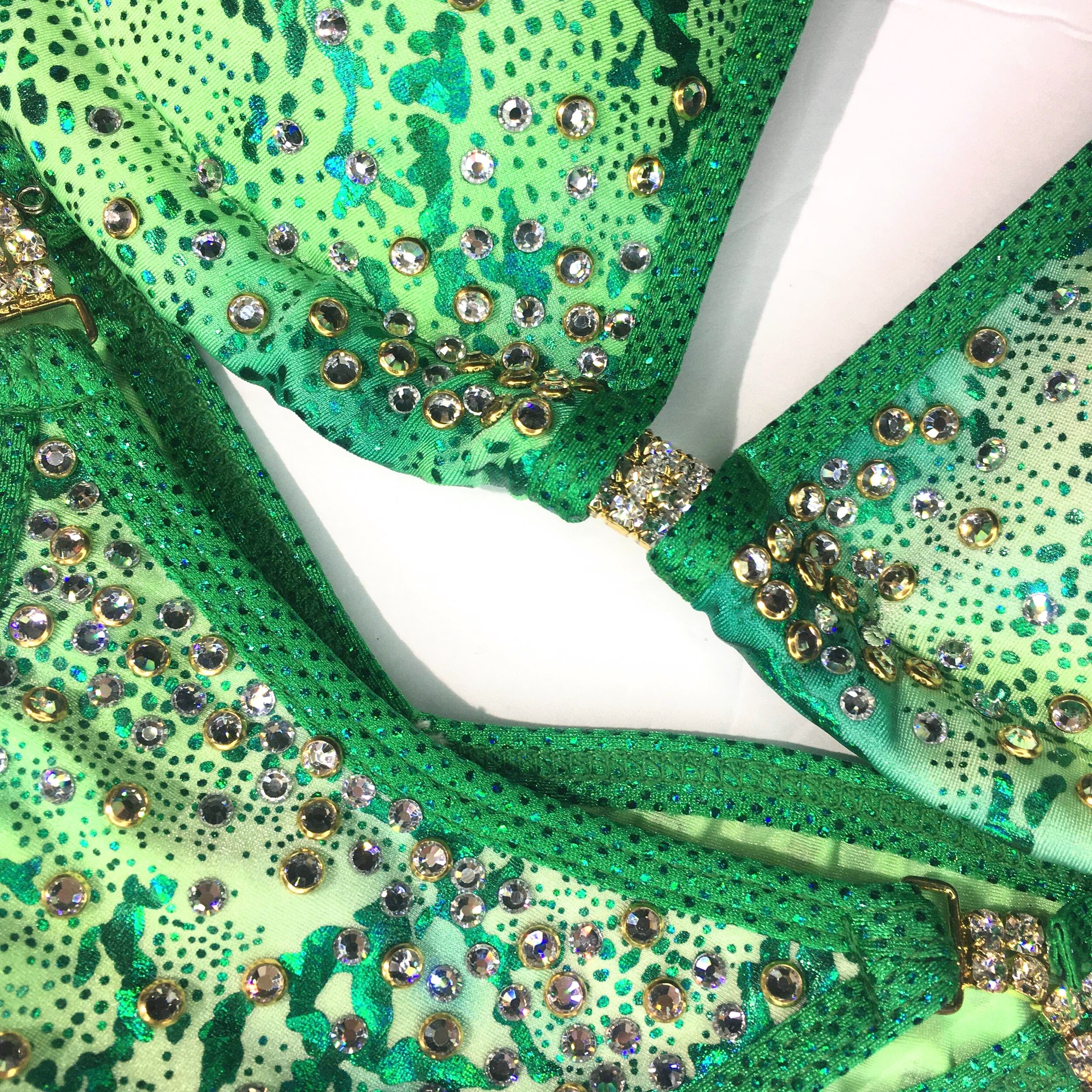 Affordable green competition bikini suit