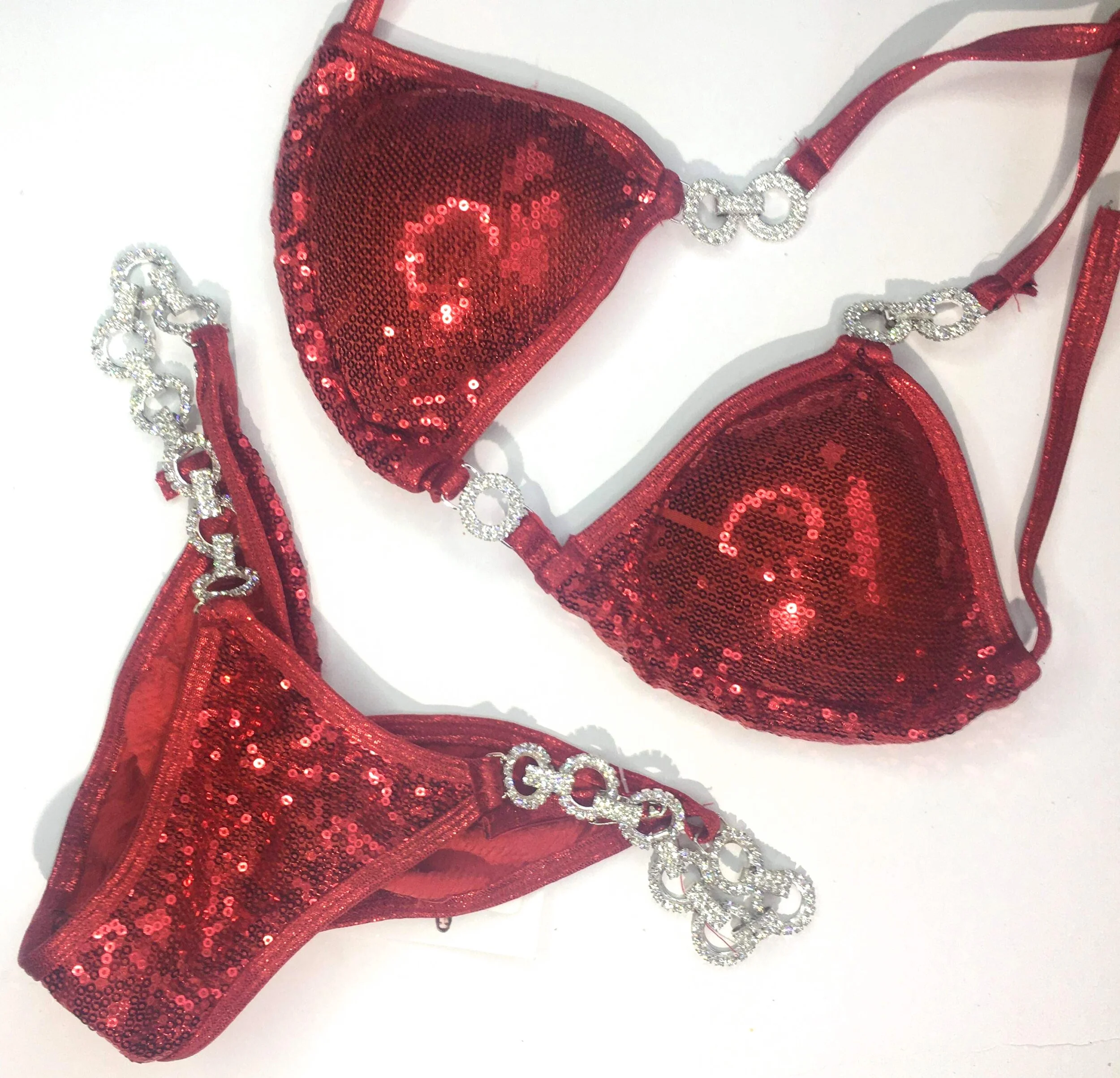 Affordable Red Competition Bikini - Sequin