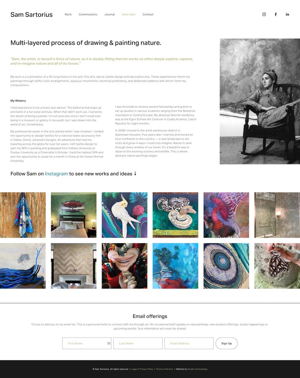 Sam Sartorius About Page