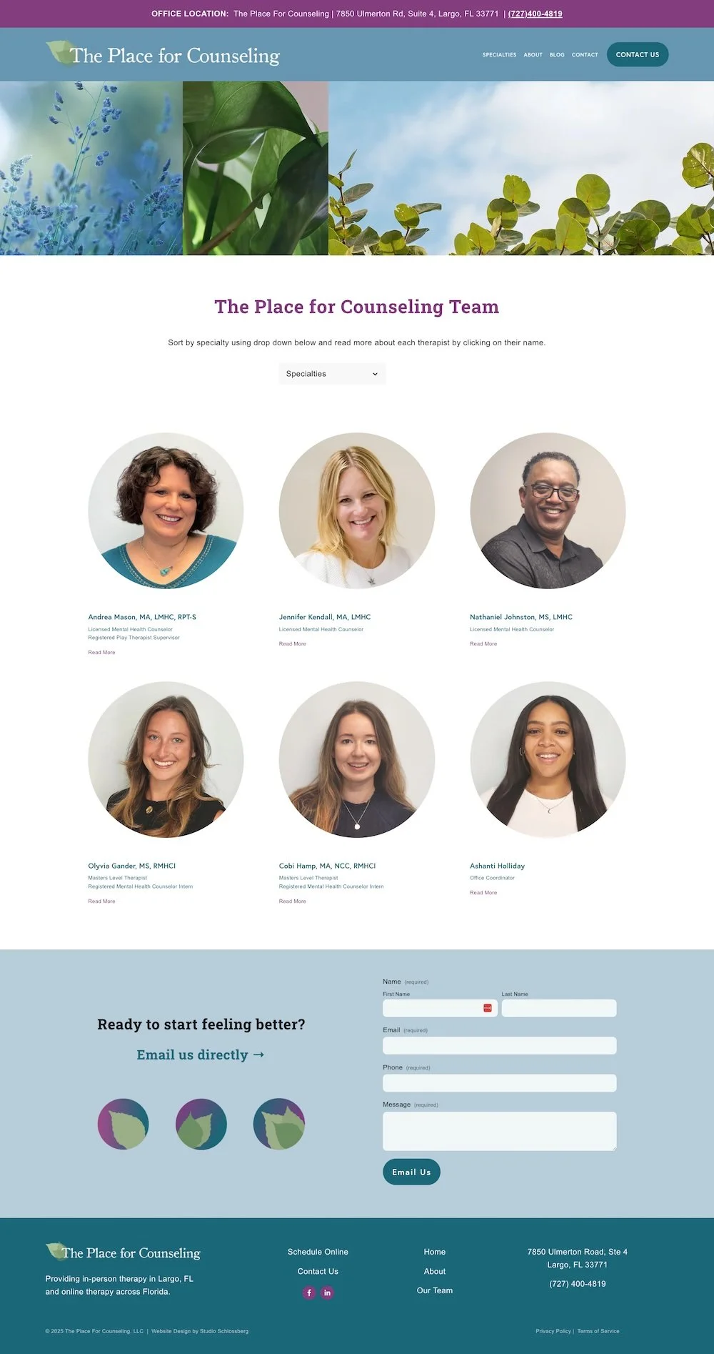 The Place for Counseling Team Page
