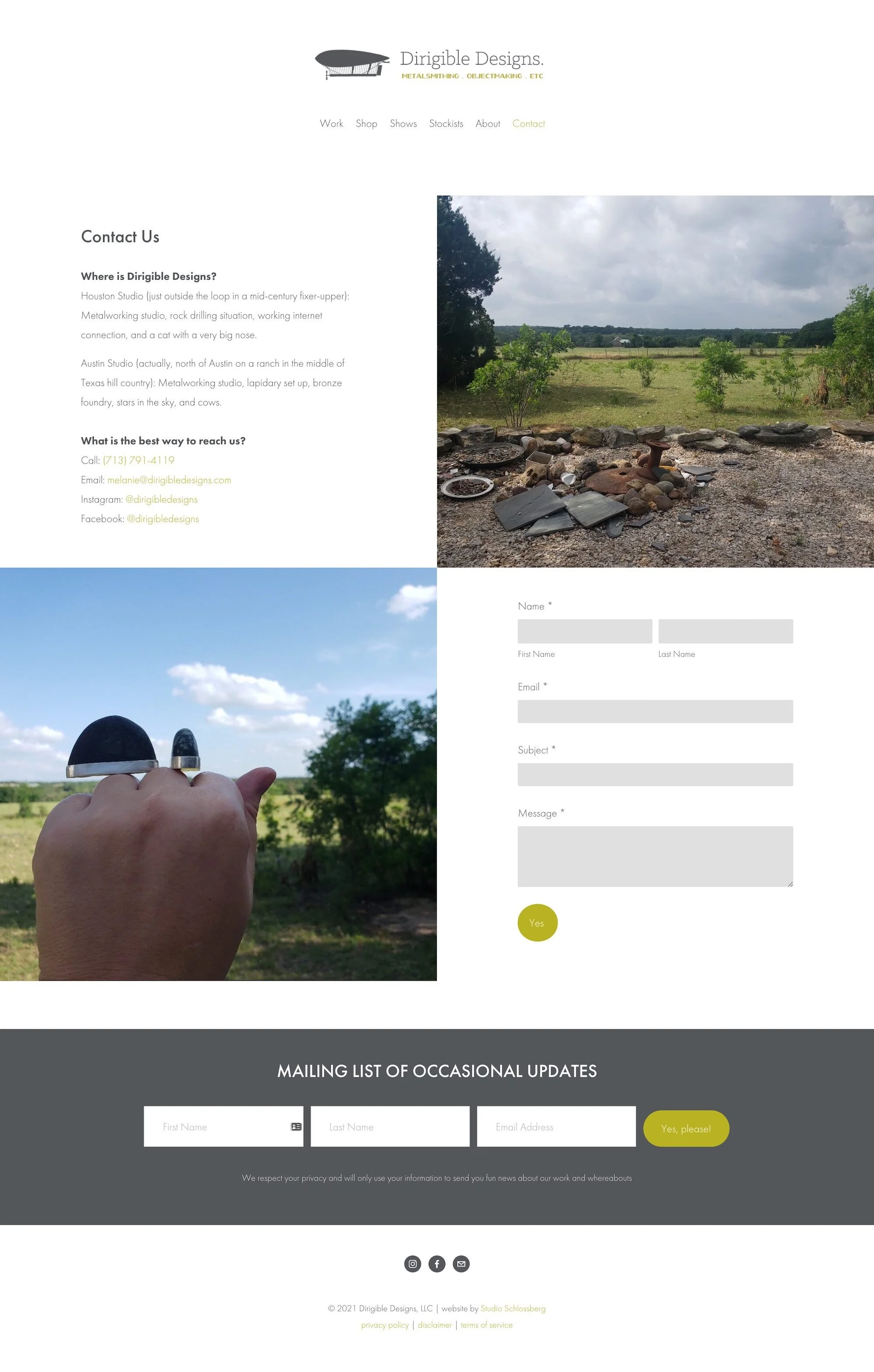 Dirigible Designs Contact Page