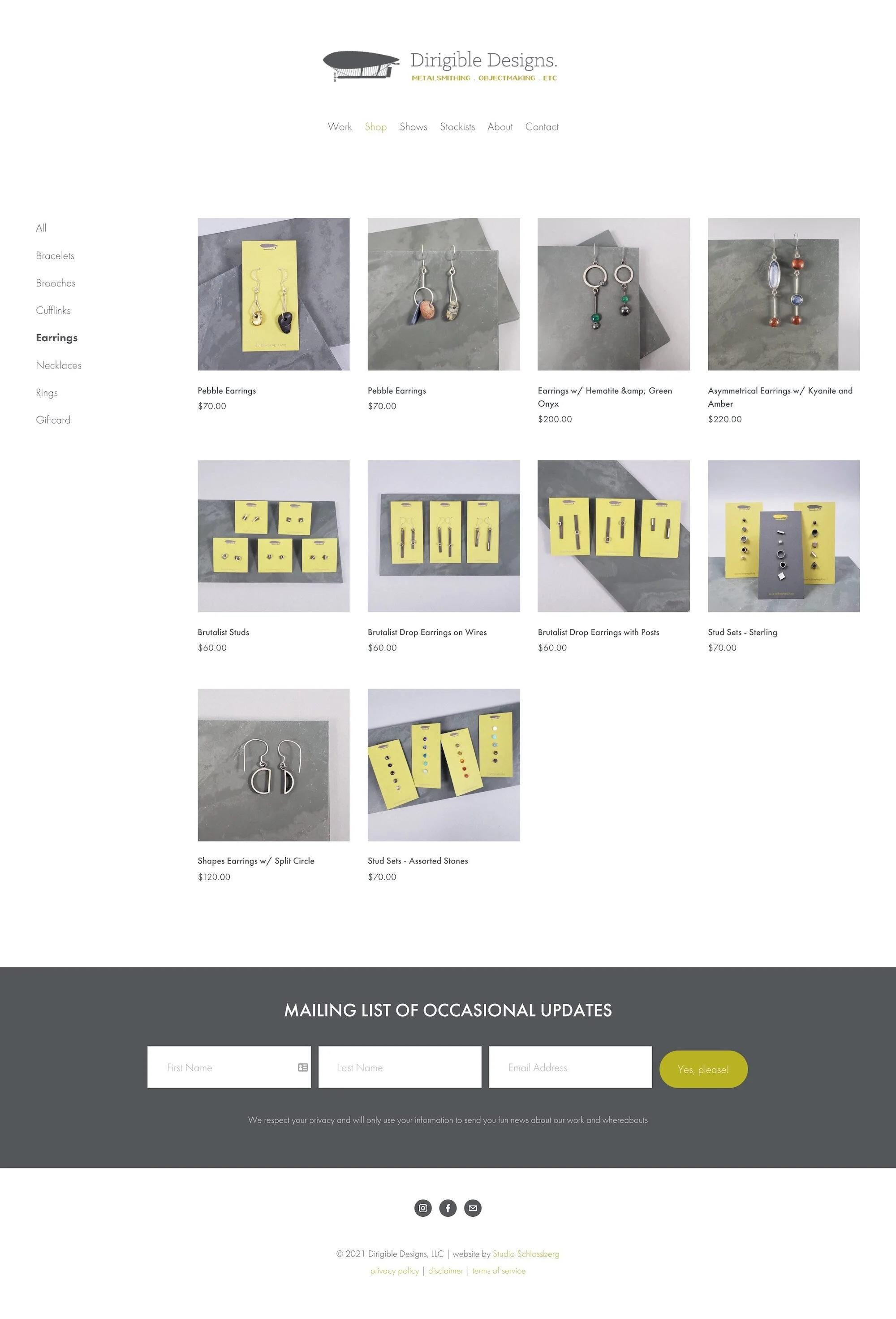 Dirigible Designs Shop Page