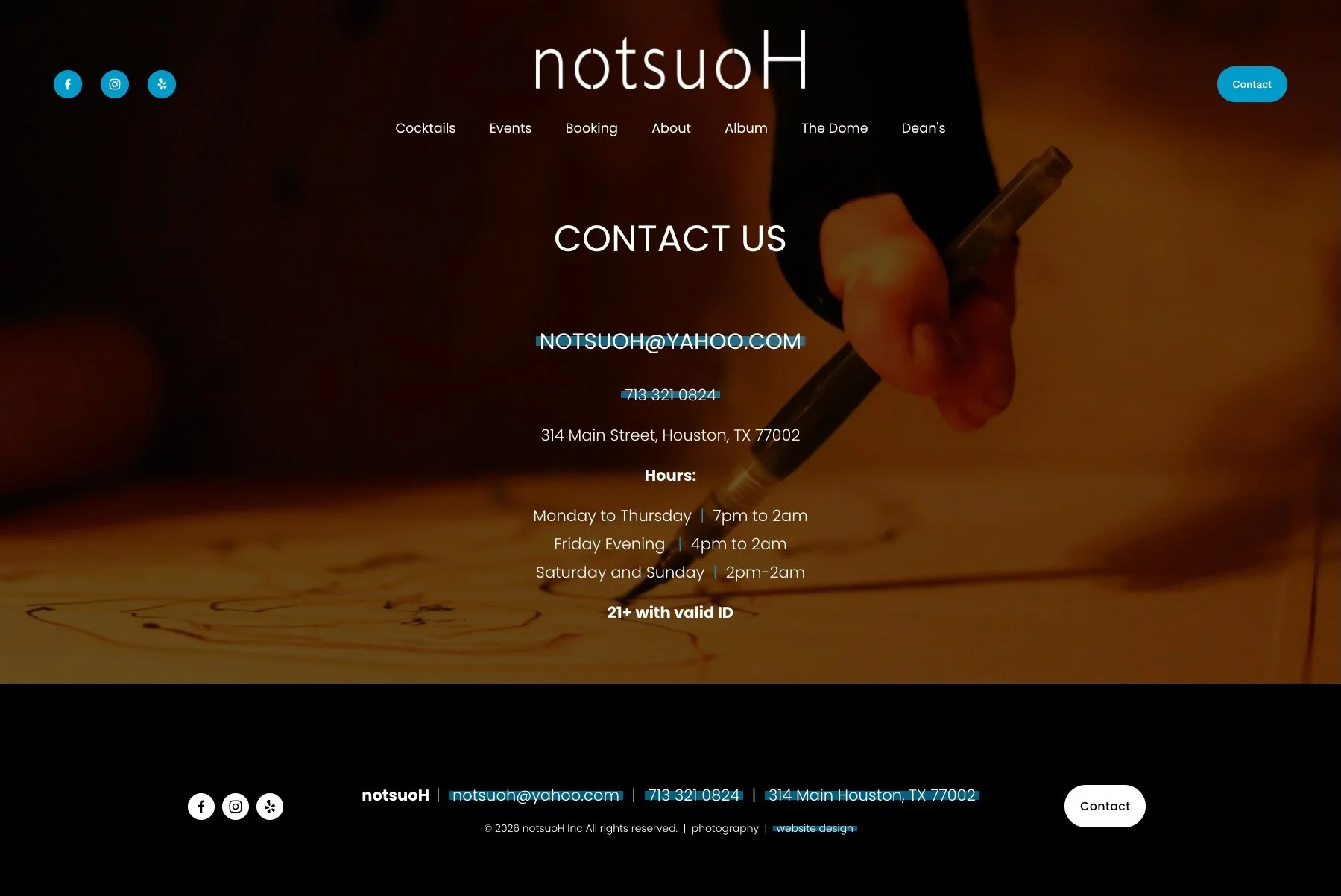 notsuoH Contact Page