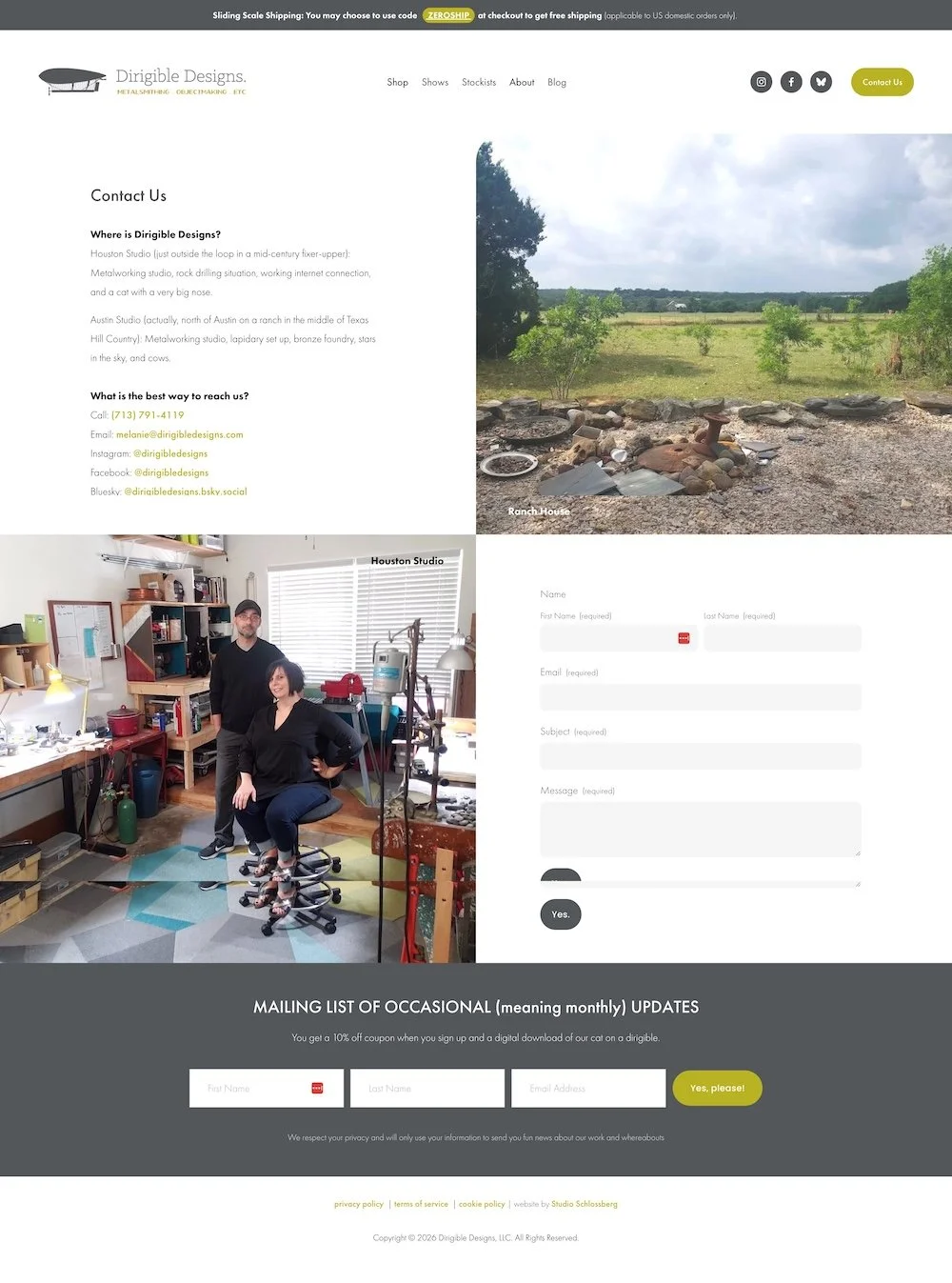 Dirigible Designs Contact Page