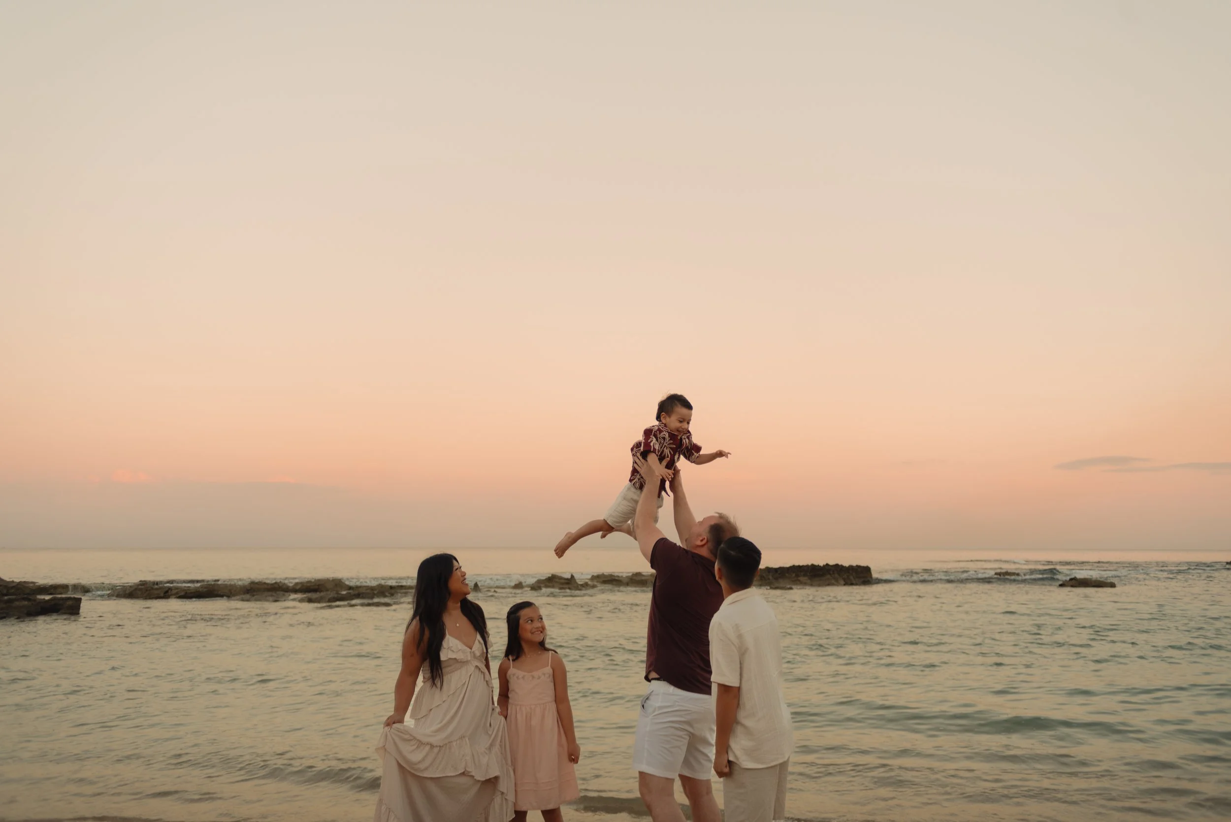 Beach Sunrise Lagoon Family Session at Ko Olina