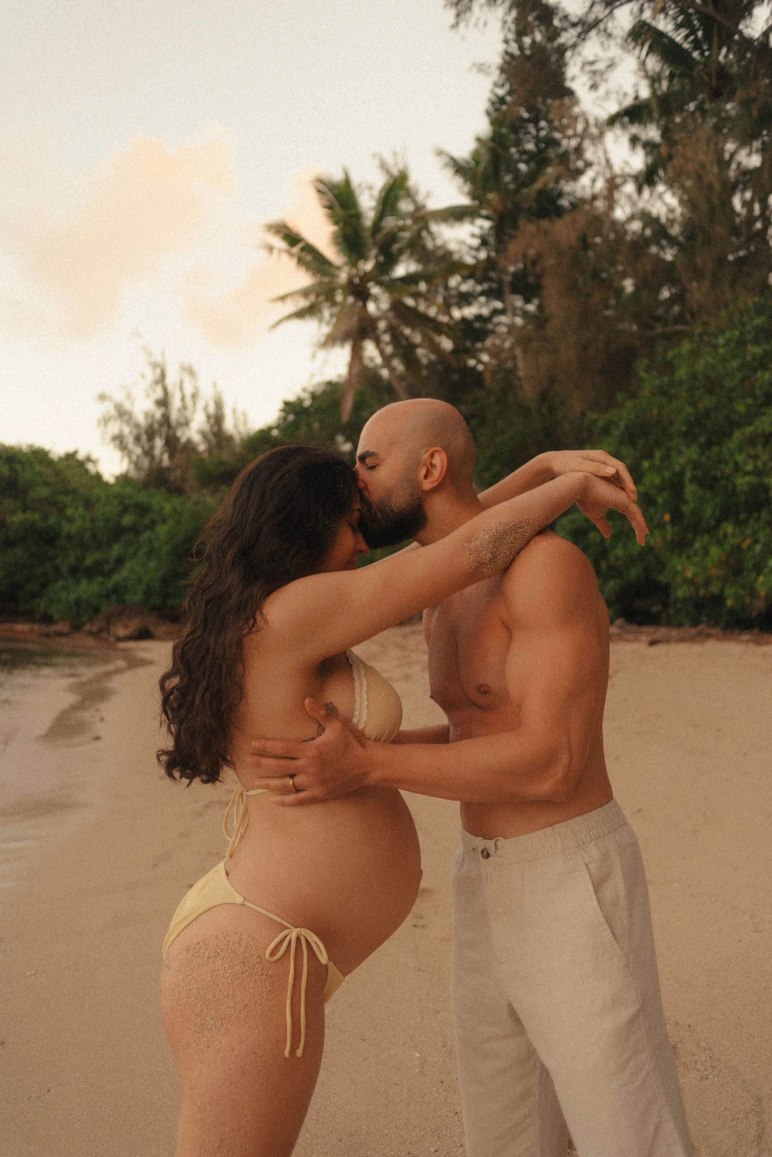 Glowing North Shore Hawaii Sunrise Maternity Session