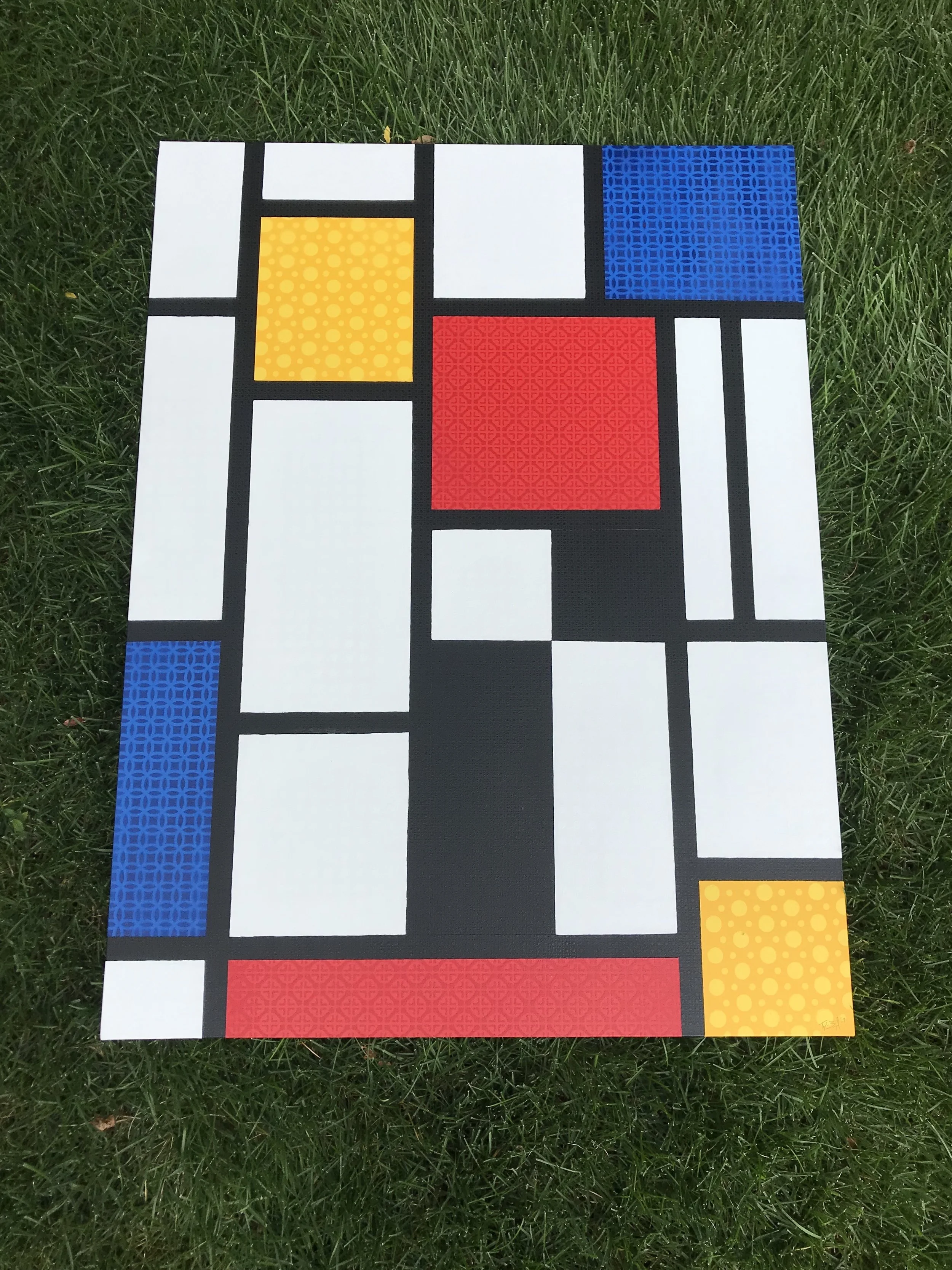 Painting of Neo-Plasticism and De Stijl styler on canvas.
