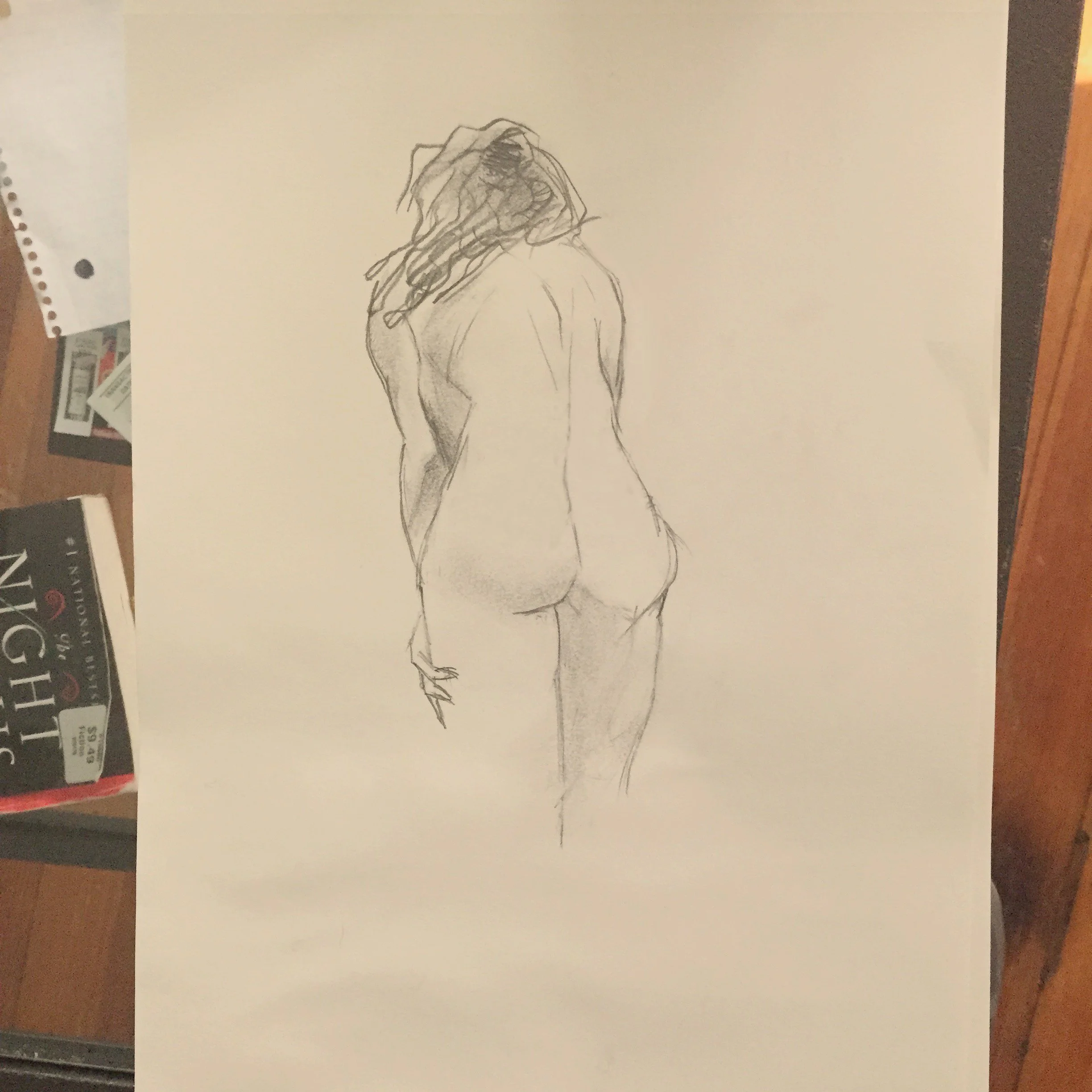 Sketch Drawing of nude woman.