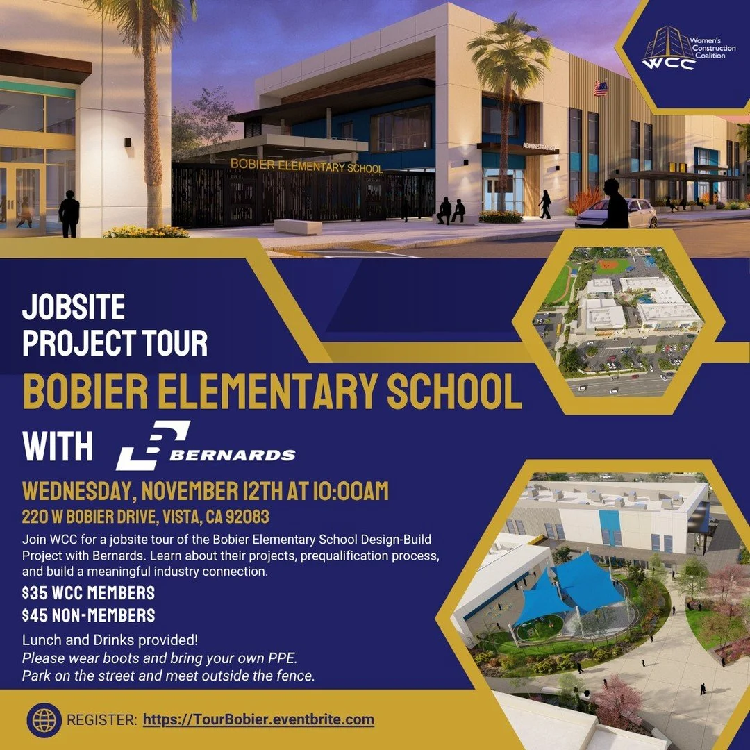 π·‍βοΈ Join WCC for a Jobsite Tour! Step onto the Bobier Elementary School Design-Build Project with Bernards and gain insight into their projects, prequalification process, and build ameaningful industry connections. π
 Wednesday, November 12th |