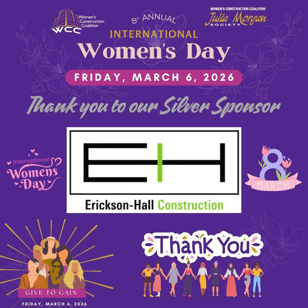 🌸 Thank you to our Silver Sponsor, Erickson-Hall Construction

We&rsquo;re grateful for the support of Erickson-Hall Construction, a Silver Sponsor of WCC&rsquo;s 8th Annual International Women&rsquo;s Day Luncheon on Friday, March 6, 2026, at Bali 