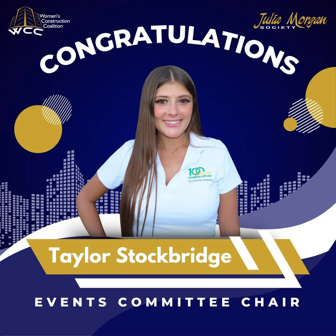 ✨ Please welcome our Events Committee Chair! ✨ Please join us in congratulating Taylor Stockbridge on her new role as Events Committee Chair for the Women's Construction Coalition! 👏 Taylor has been an integral part of WCC for the past two years, se