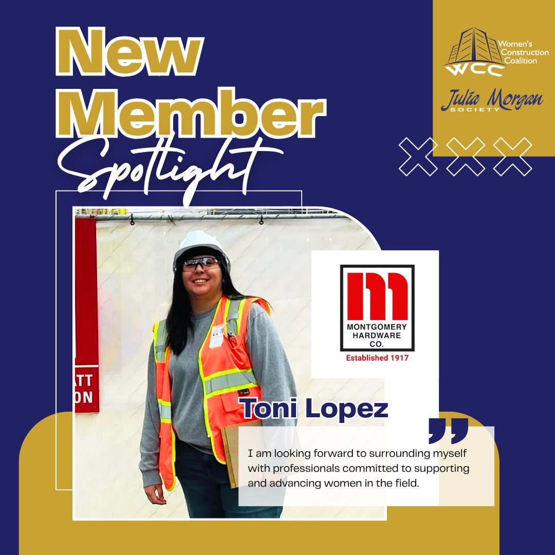 ✨ New Member Spotlight: Welcome, Toni Lopez! We're excited to welcome Toni Lopez from Montgomery Hardware Co. to the Women's Construction Coalition! 🎉 Montgomery Hardware Co. provides doors, frames, hardware, access control, and integrated security 