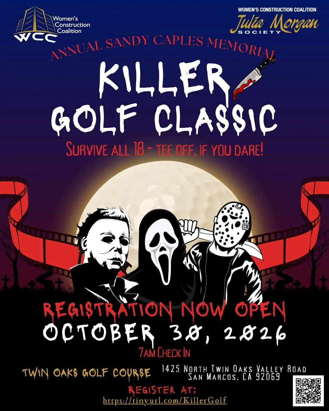 🎃⛳ Registration is NOW OPEN for the Killer Golf Classic! ⛳🎃 

Get ready for a day of golf, networking, and unforgettable Halloween fun at the annual Sandy Caples Memorial Golf Tournament. 

🎟️ Save with Early Bird Pricing! Register by September 30