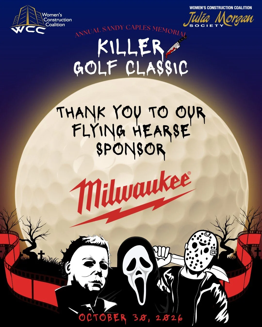 ⚰️🔨 THIS SPONSOR IS DYING TO SUPPORT WCC&hellip; AND THEY&rsquo;RE BRINGING THE POWER! 🧟&zwj;♂️ A HUGE thank-you to Milwaukee Tool for sponsoring the Flying Hearse at WCC&rsquo;s 4th Annual Sandy Caples Memorial Killer Golf Classic! ❤️&zwj;🔥 Your 