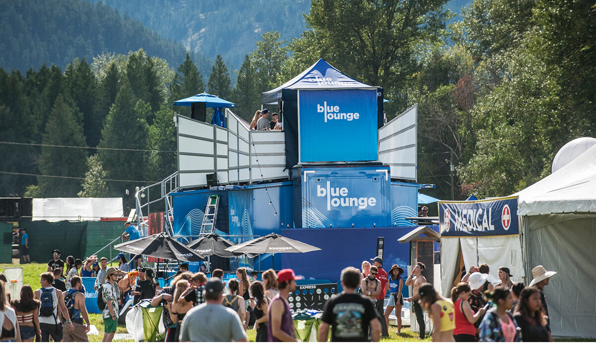 Distance shot of the Blue Lounge brand activation 