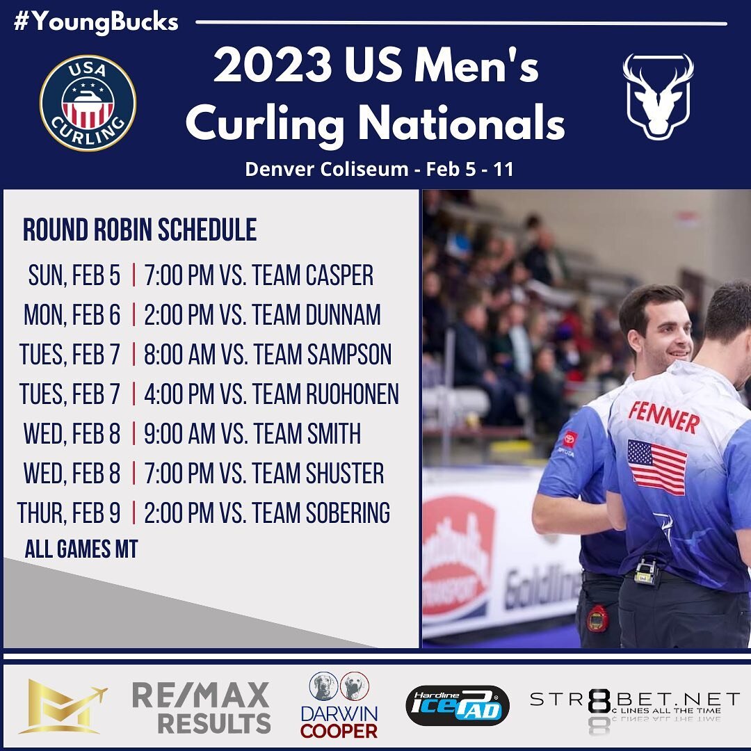 Let the games begin!

The National Championships start today! Check the schedule and tune in for some great curling!

Games will be streaming all week on the USA Curling YouTube channel. We'll be the feature game tonight at 7pm MT against Team Casper