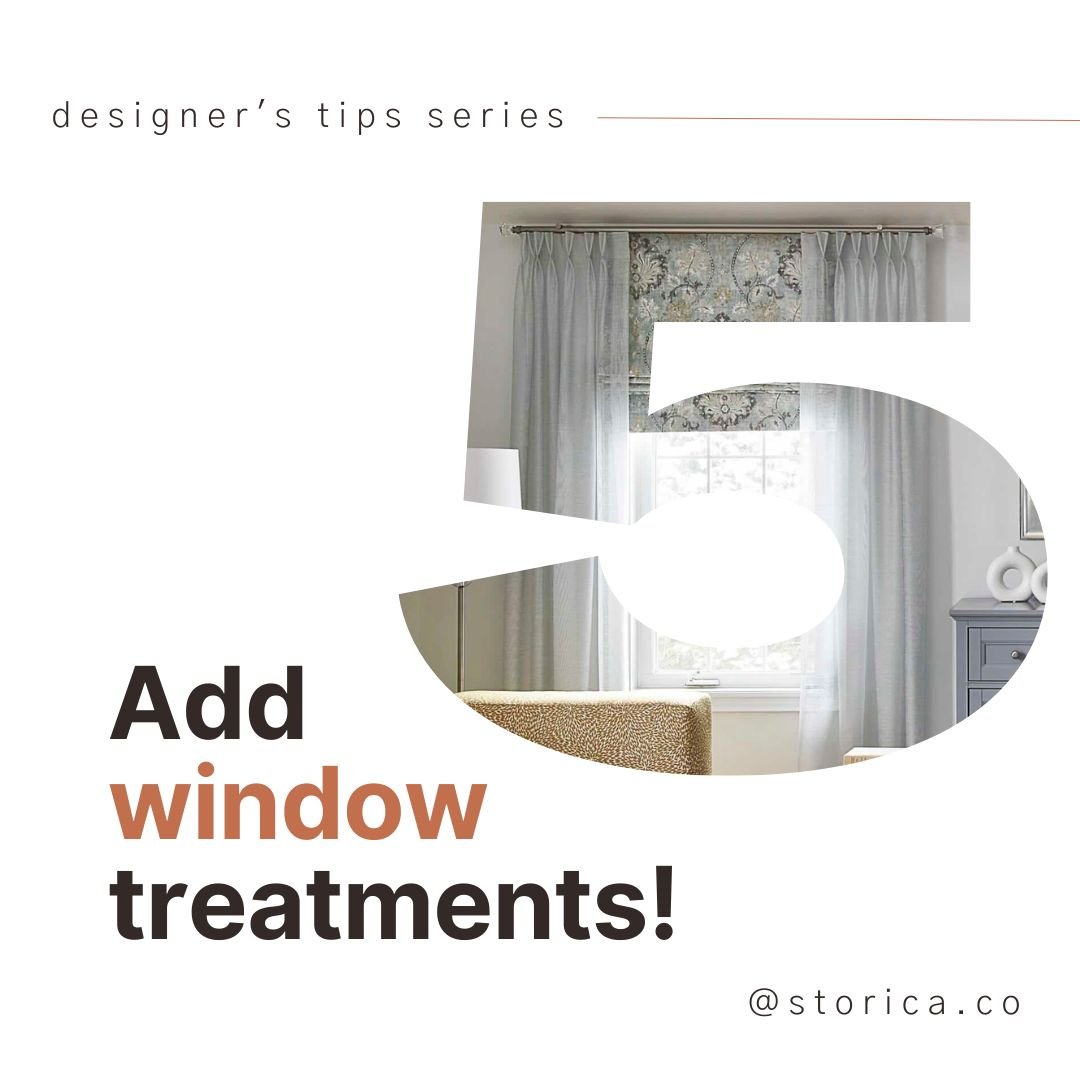 Adding window treatment instantly makes a room look pulled together. Drapes can be hugely expensive, though, so one trick designers often use on windows that are rarely covered is to ass drapery panels on either side of the window. They do not cover 