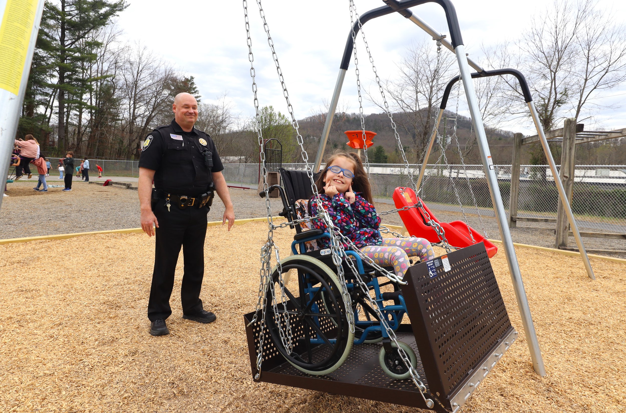 Swinging with a smile at Black Mountain Elementary School
