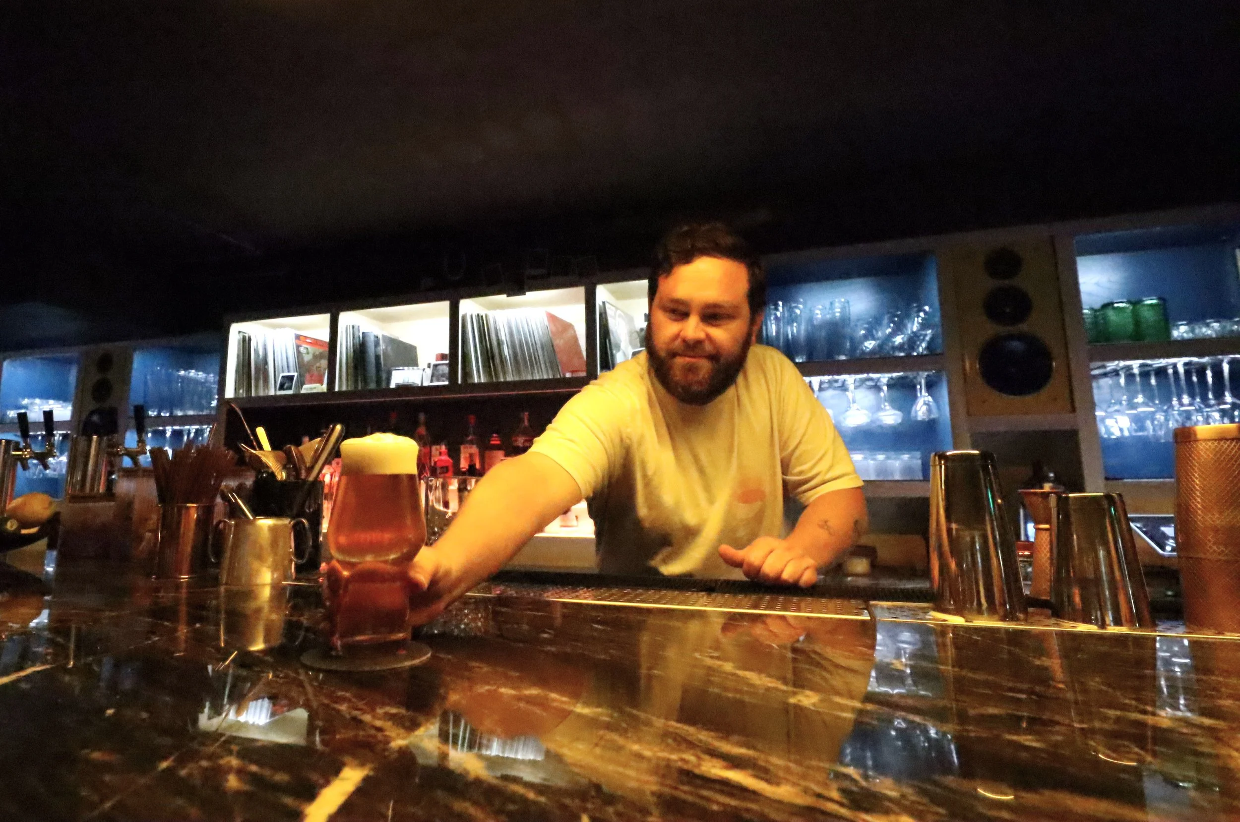 Side B Bar spins vinyl and vibes in stylish lounge setting