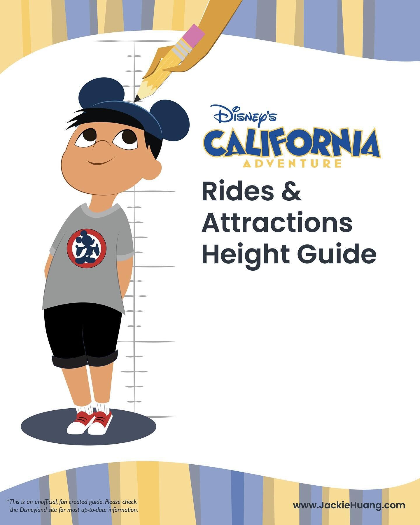 Disneyland went better than expected with two young kids so we&rsquo;re going to attempt taking them to Disney California Adventures soon!  So I also made a ride heights cheat sheet for there as well.