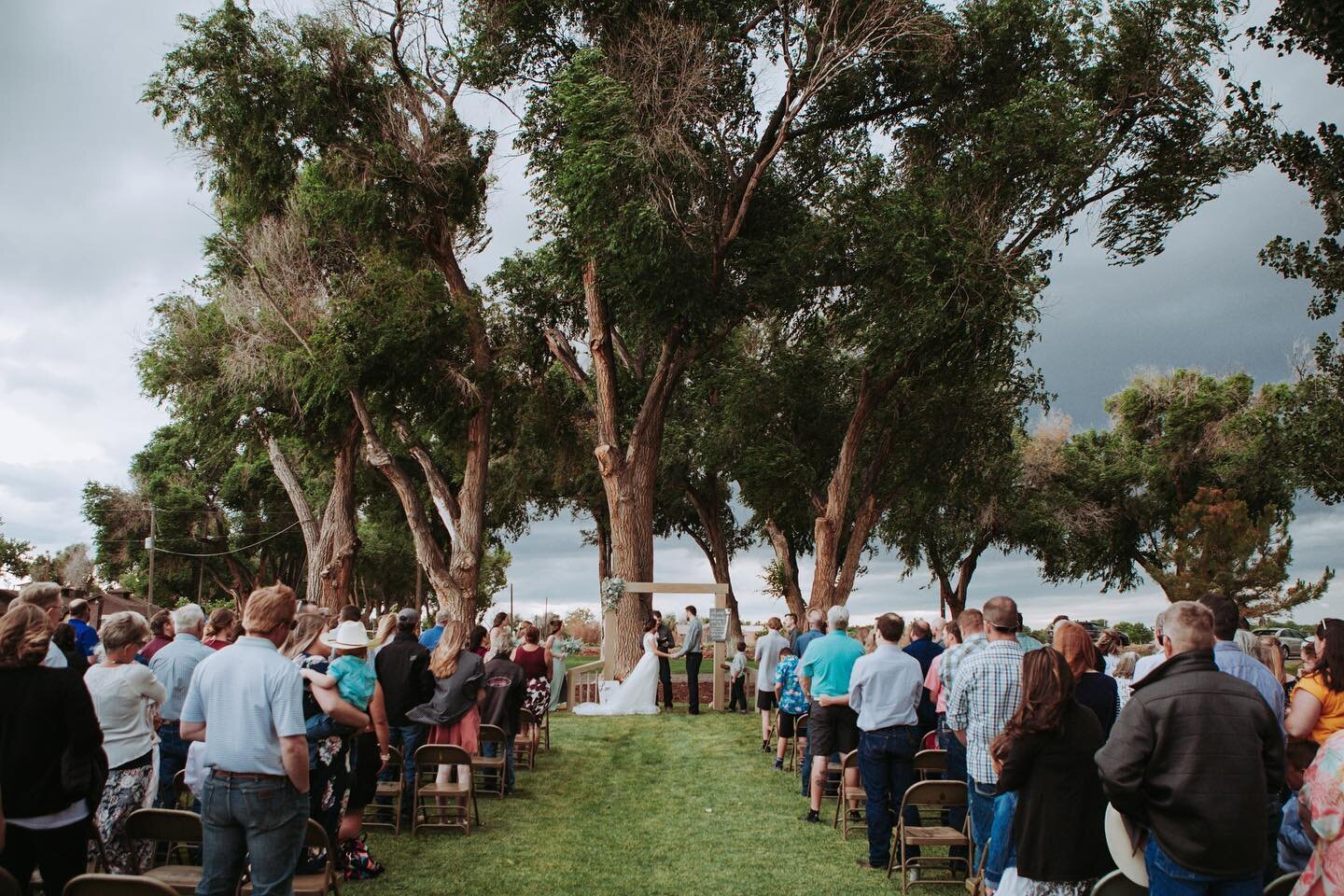 Can you believe this was a backyard wedding? Those trees! 😍