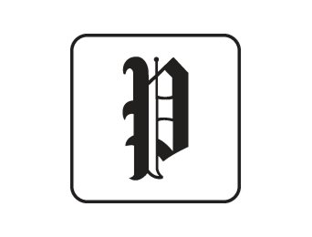 Portland Press Herald logo, a stylized Old English letter P.