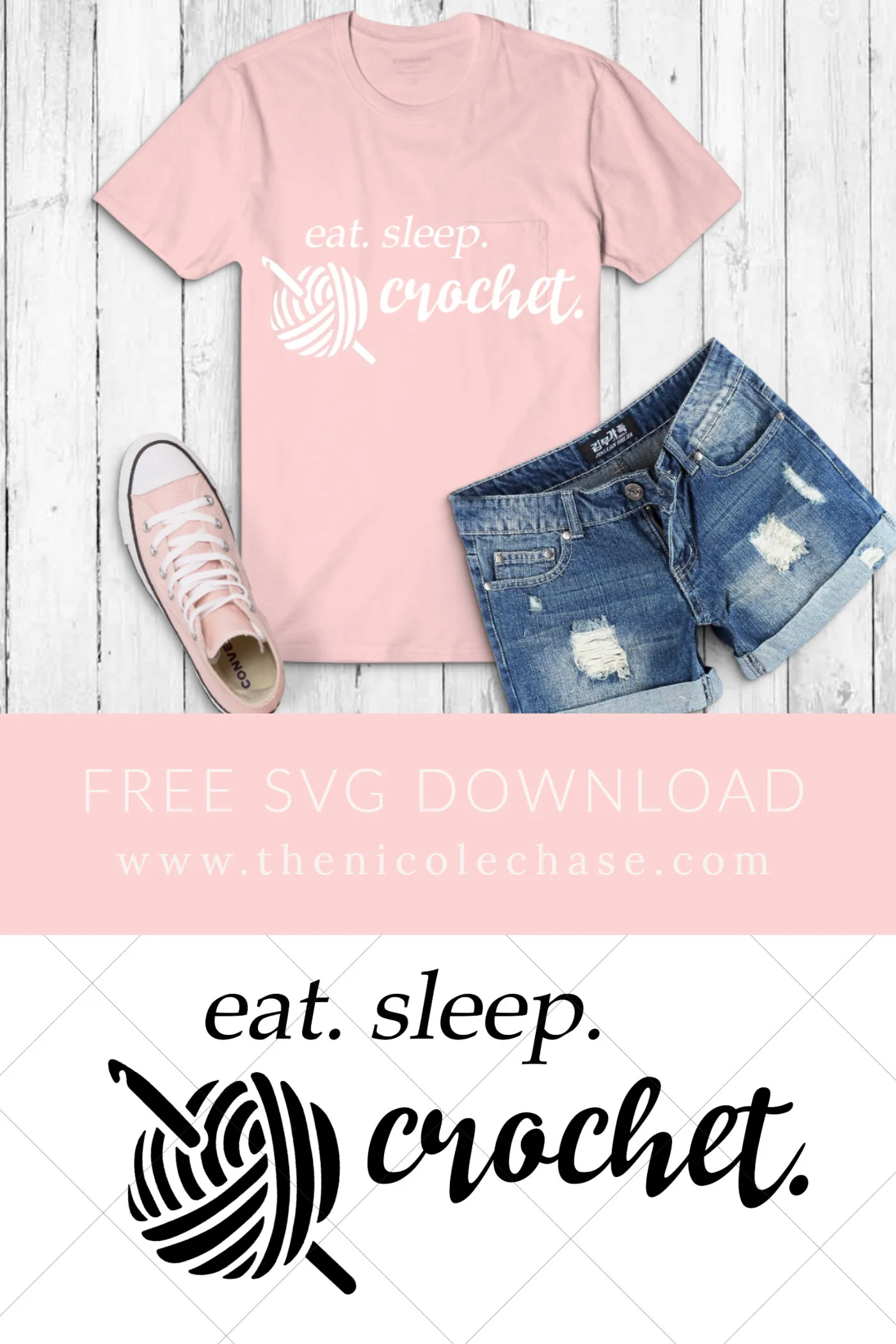 Eat Sleep Crochet Free Svg Nicole Chase
