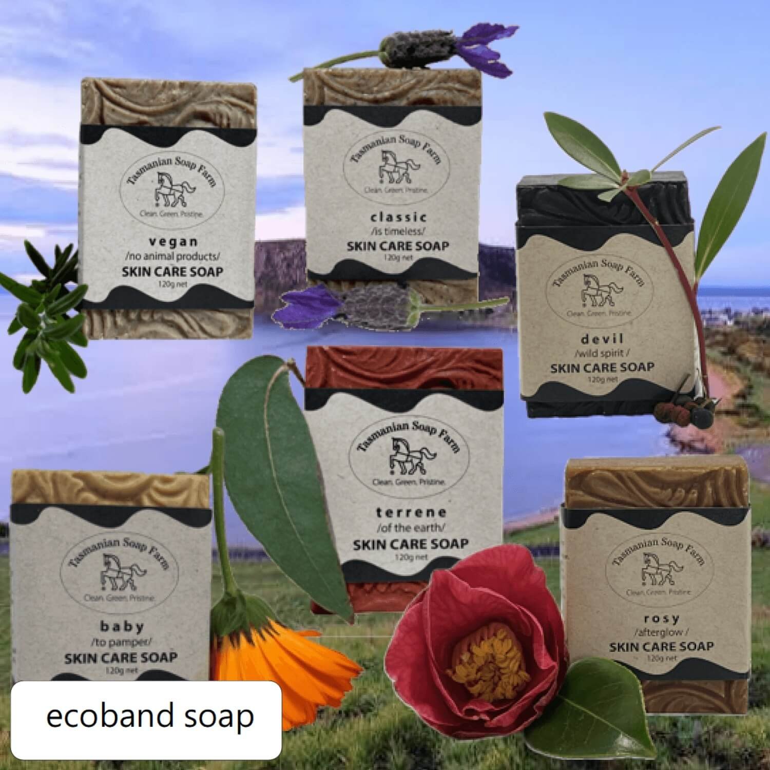 Tasmanian Soap Farm-ecoband skin care soap range-website gallery