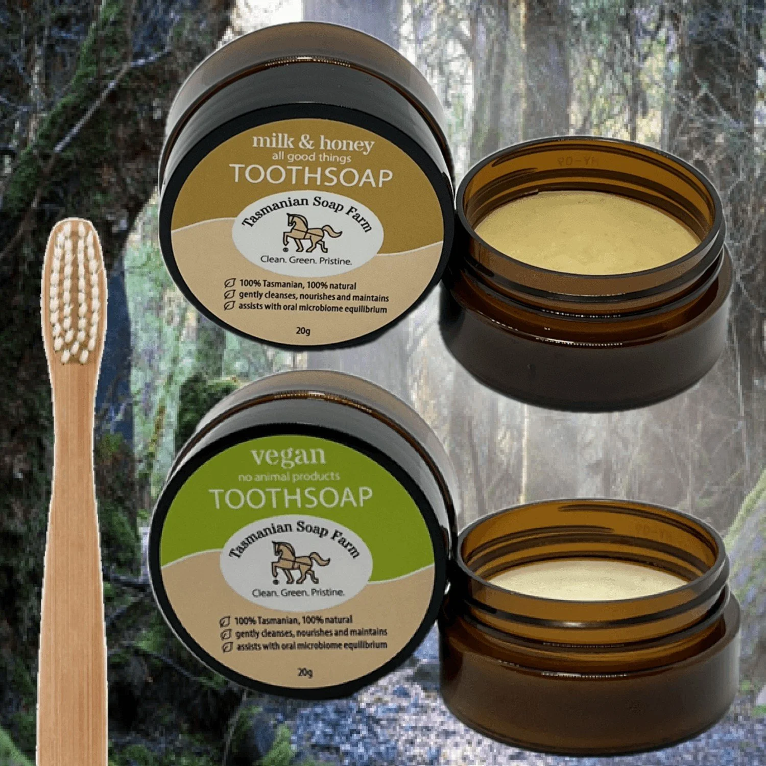 Tasmanian Soap Farm toothsoap in pots