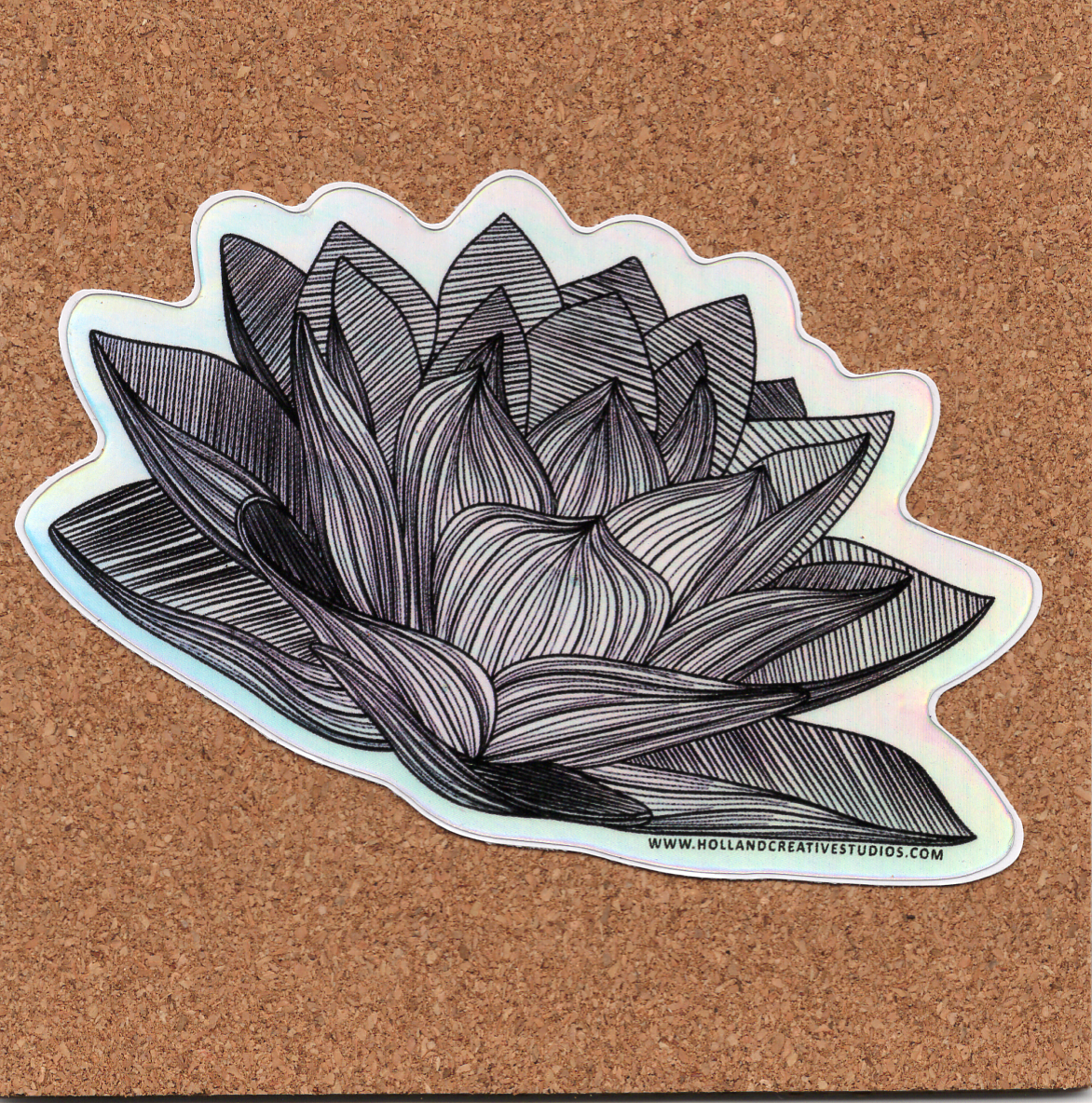 Lined Lotus- Sticker