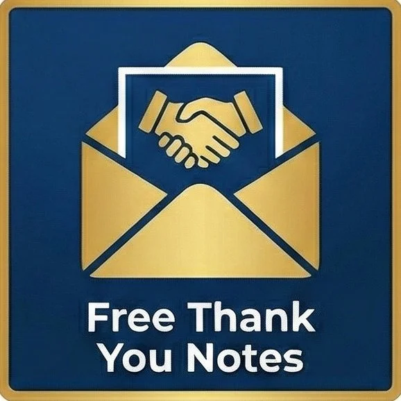 Free icon blue gold thank you notes
