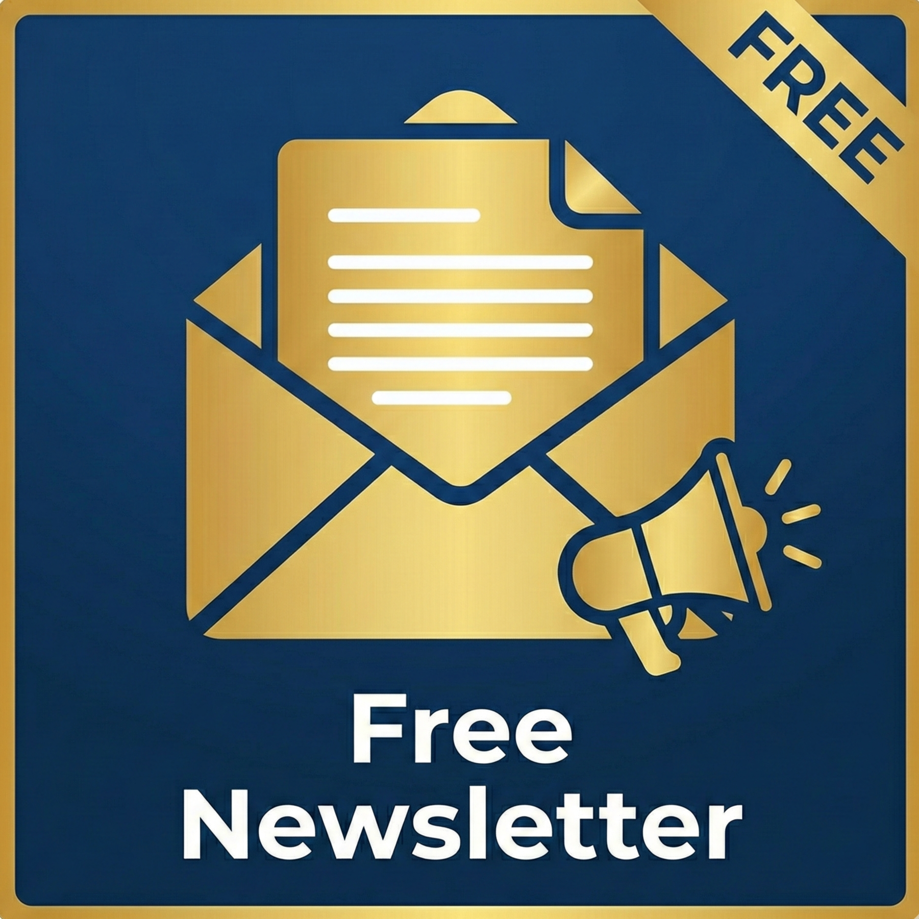Free icon blue gold news letter