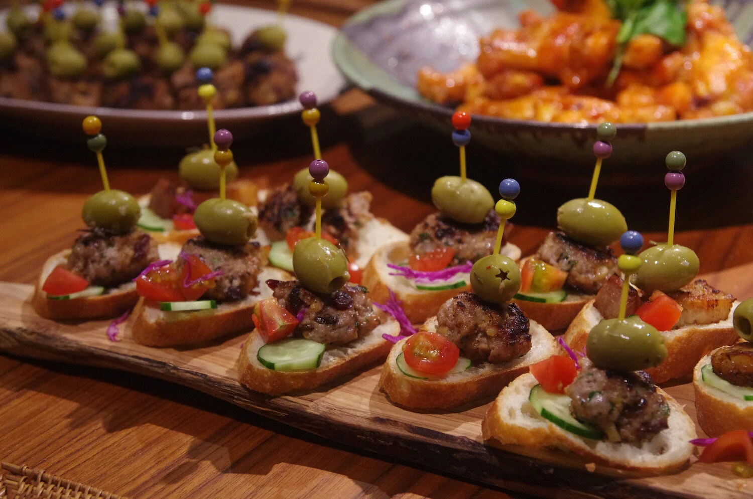 Appetizer with  pork sausages