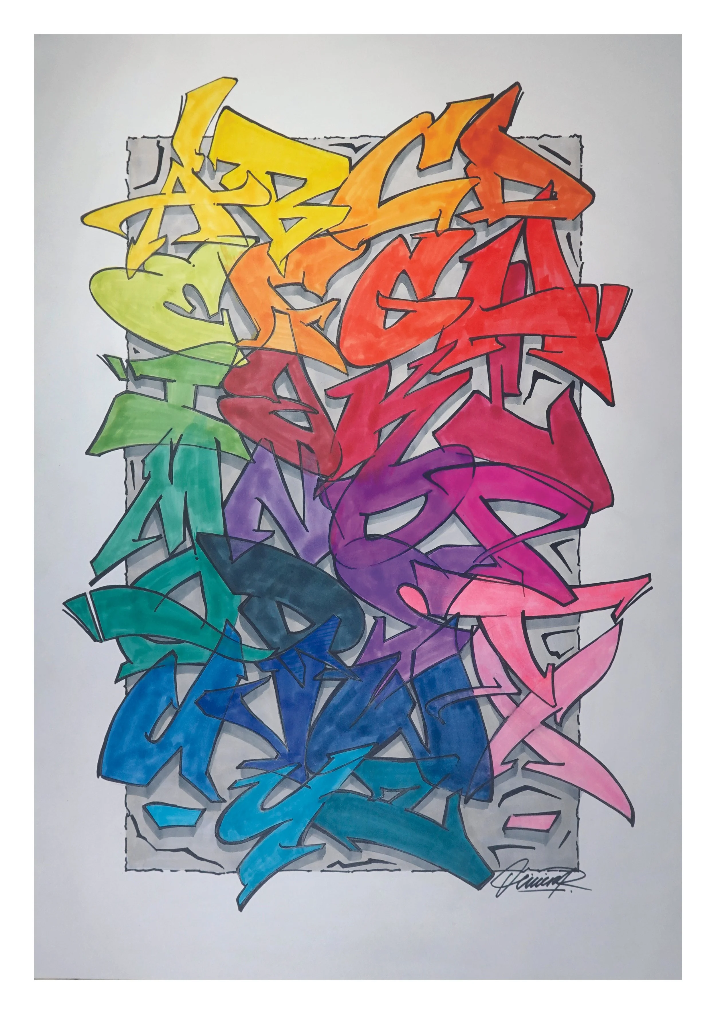 Graffiti alphabet unframed unlimited print A2