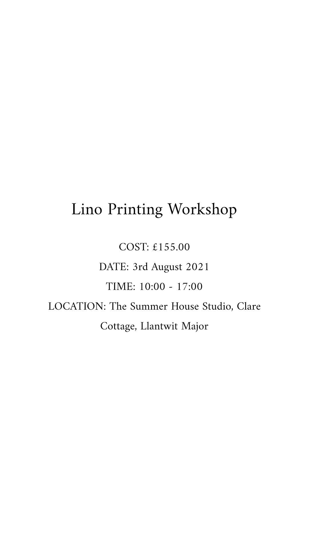 Lino Printing Workshop