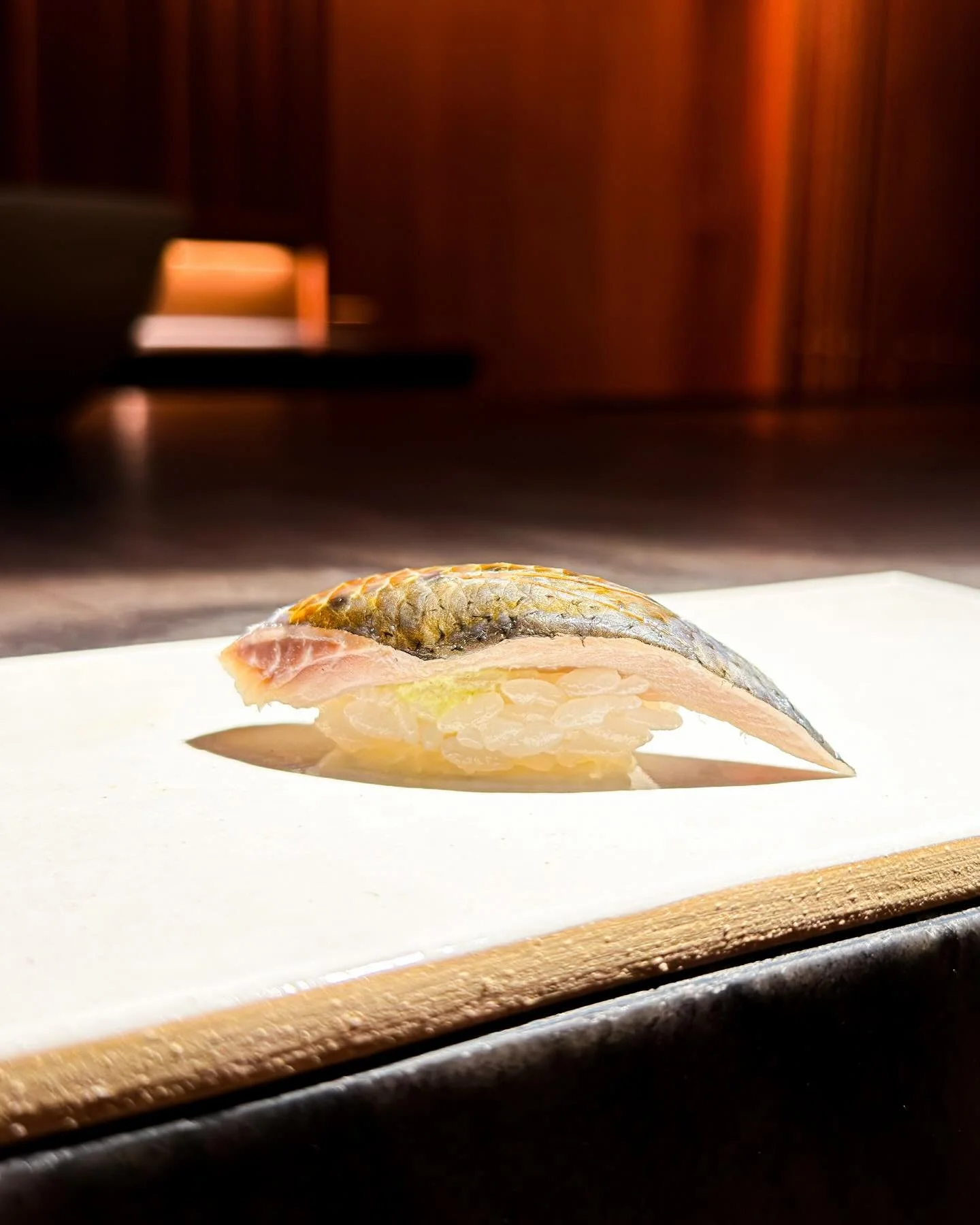 Beautifully cut shima aji (striped jack). By @chefichimura&rsquo;s popup at @theclementebar, which is located inside @elevenmadisonpark in New York City. 
&mdash; 
#troisetoiles_nyc #eijiichimura