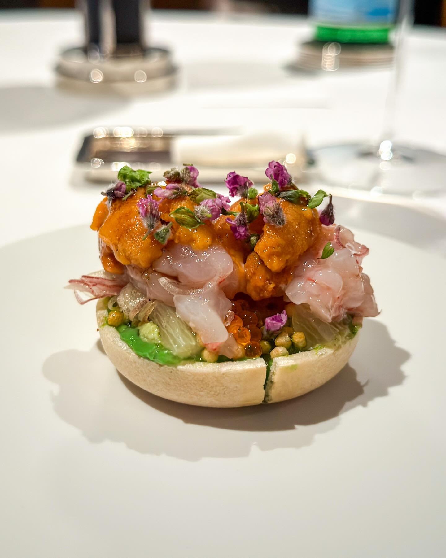 Royal red shrimp and uni monaka. Pure bliss. At two-Michelin-starred C&eacute;sar in New York. 
&mdash; 
#twomichelinstars #cesarramirez #troisetoiles_ny